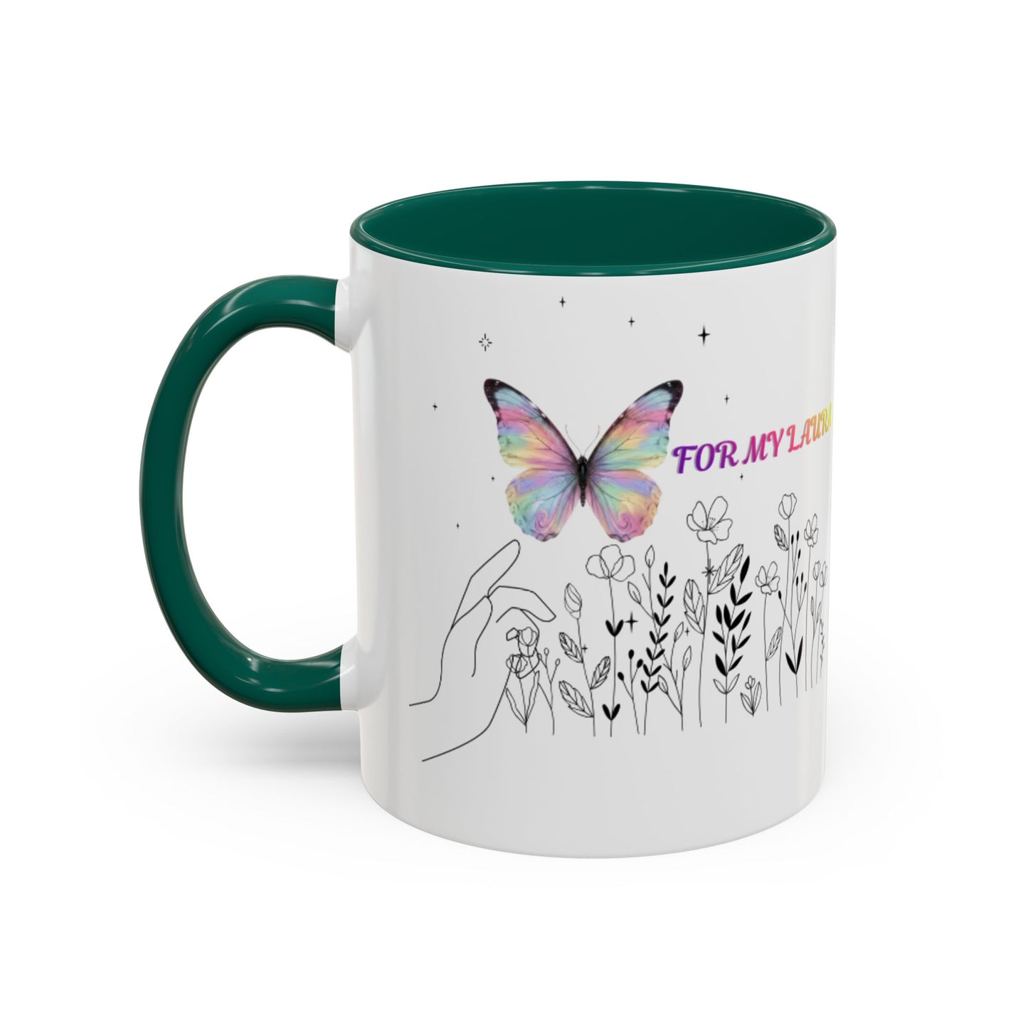 Colorful Mugs (11oz, 15oz)Taza personalizada, 11oz or 15oz Mug  Colorful Butterfly Floral  Mug personalizada ,Ceramic, Cup with wildflowers