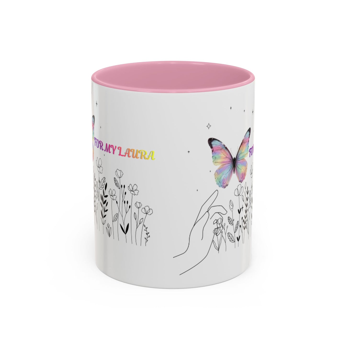 Colorful Mugs (11oz, 15oz)Taza personalizada, 11oz or 15oz Mug  Colorful Butterfly Floral  Mug personalizada ,Ceramic, Cup with wildflowers