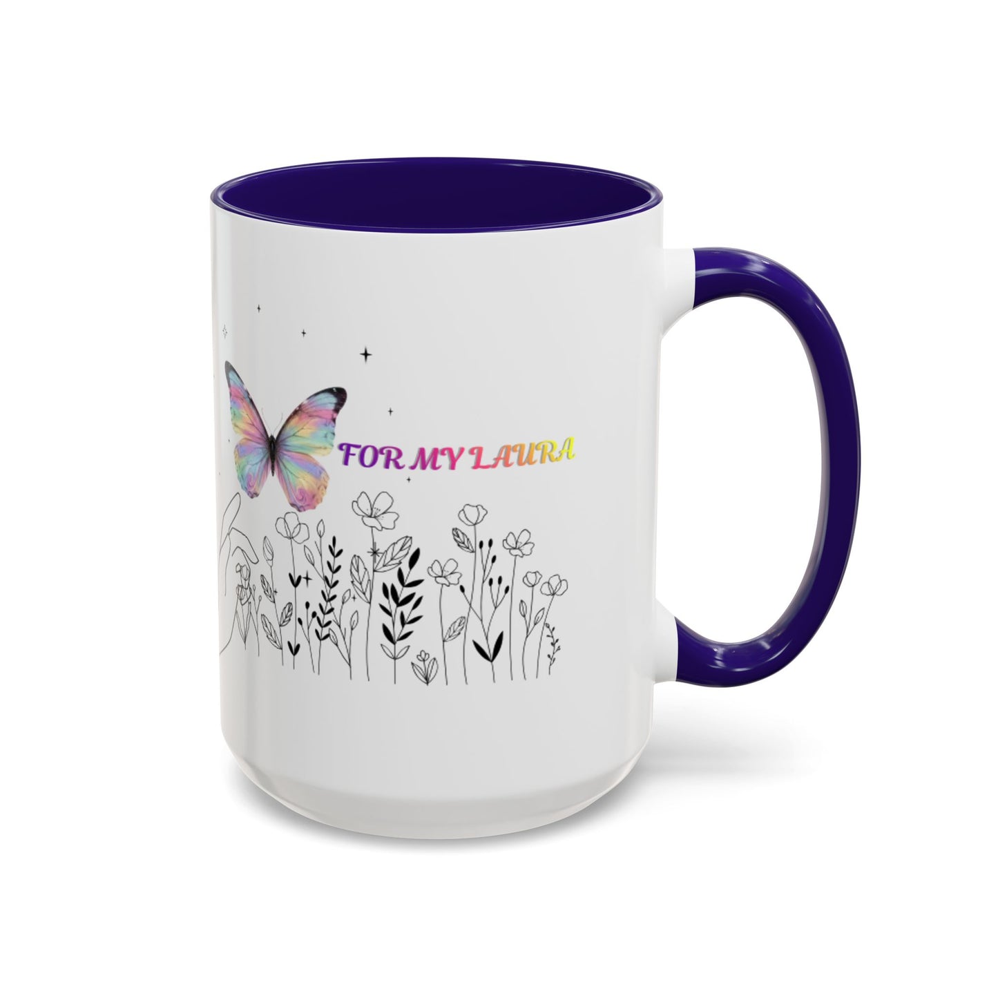Colorful Mugs (11oz, 15oz)Taza personalizada, 11oz or 15oz Mug  Colorful Butterfly Floral  Mug personalizada ,Ceramic, Cup with wildflowers