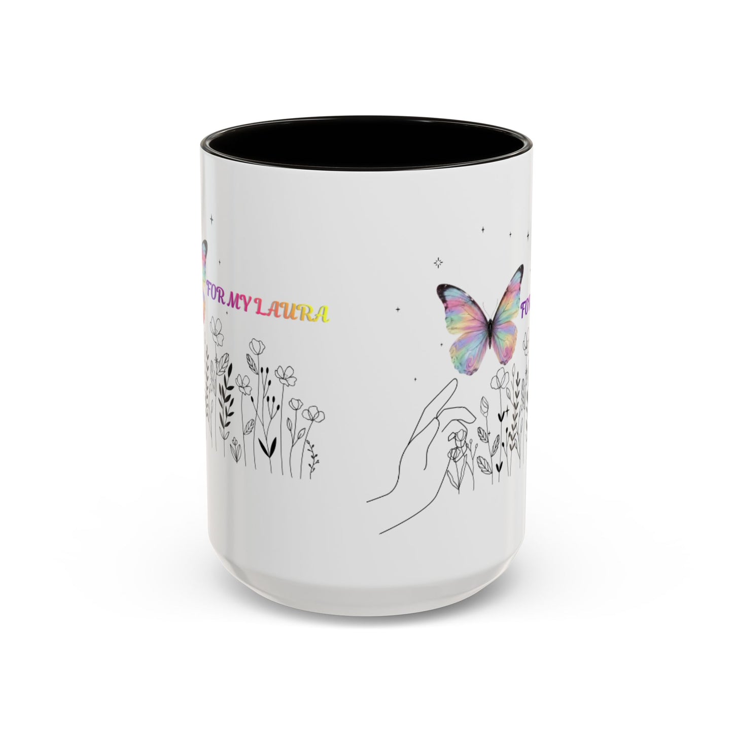 Colorful Mugs (11oz, 15oz)Taza personalizada, 11oz or 15oz Mug  Colorful Butterfly Floral  Mug personalizada ,Ceramic, Cup with wildflowers