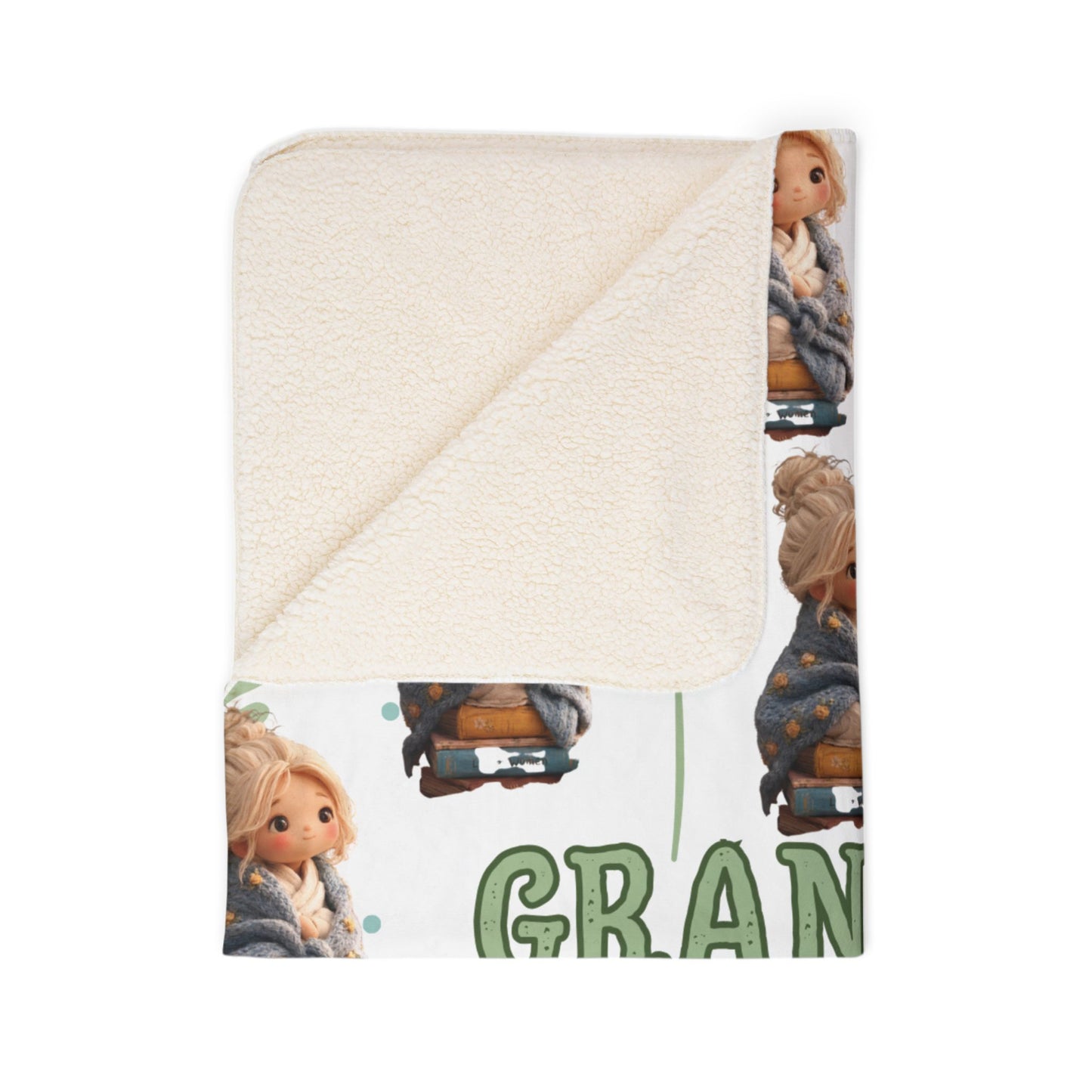 Grandma Floral Teddy Fleece Sherpa Blanket