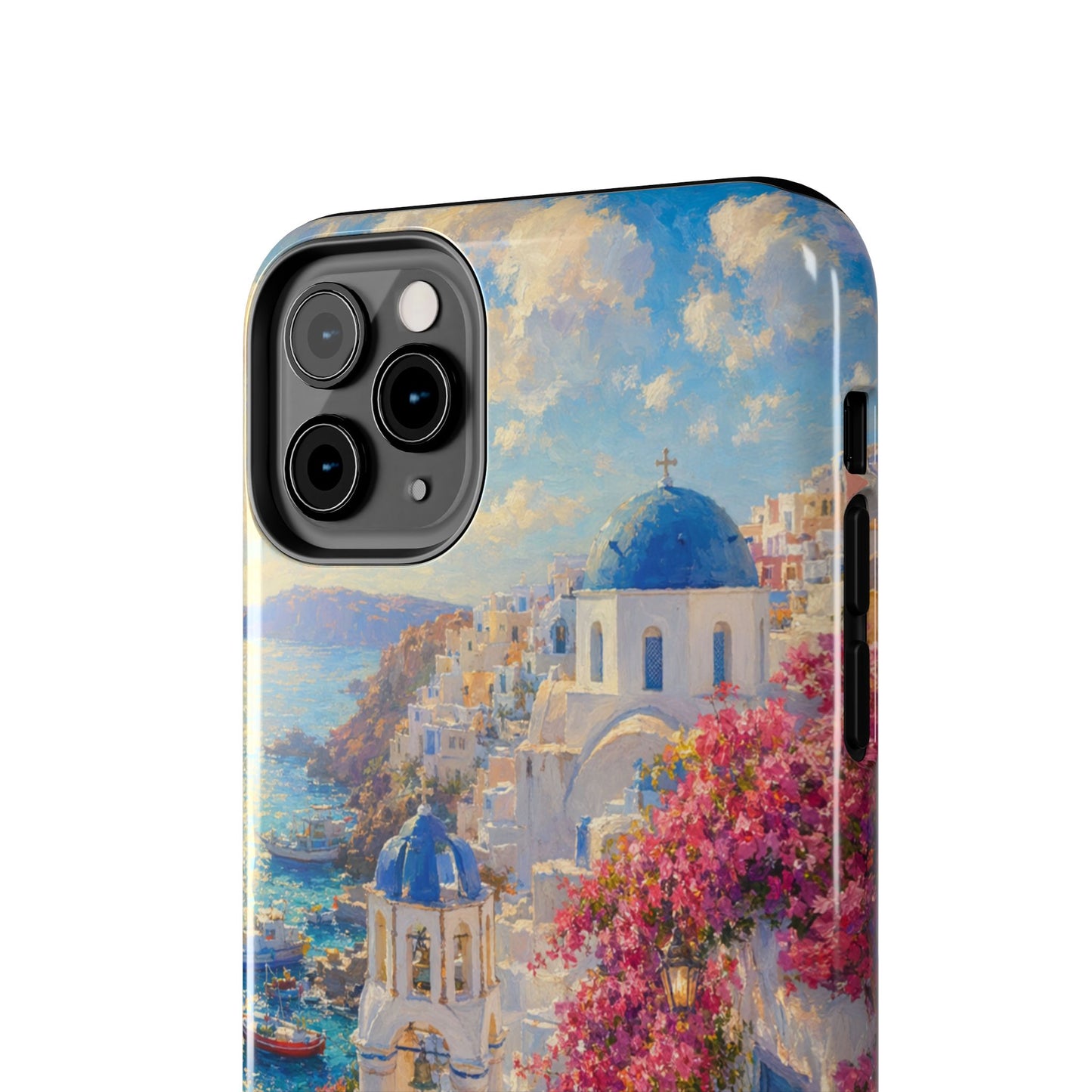 Tough Phone Case — Personalized Santorini Seaside Design (Name: JULIA)