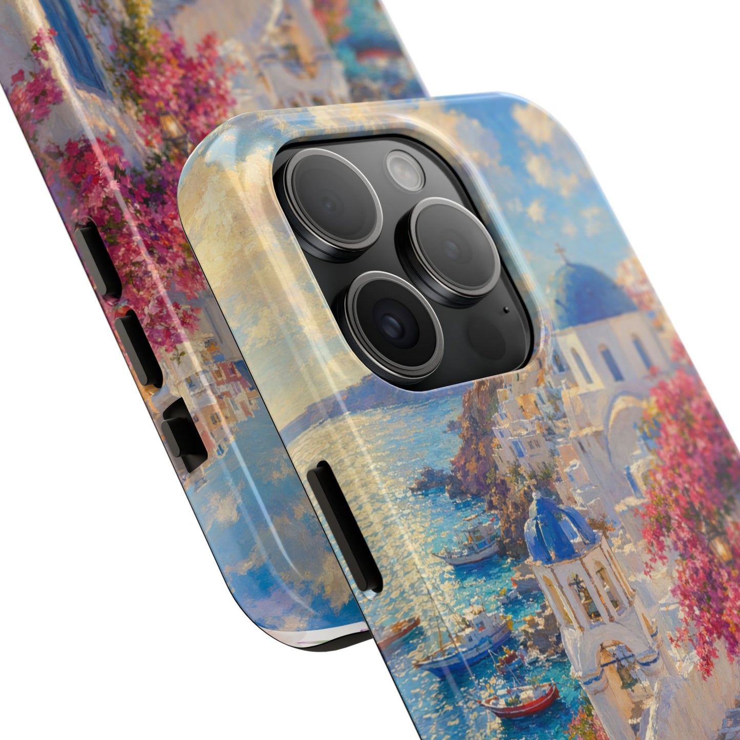 Tough Phone Case — Personalized Santorini Seaside Design (Name: JULIA)