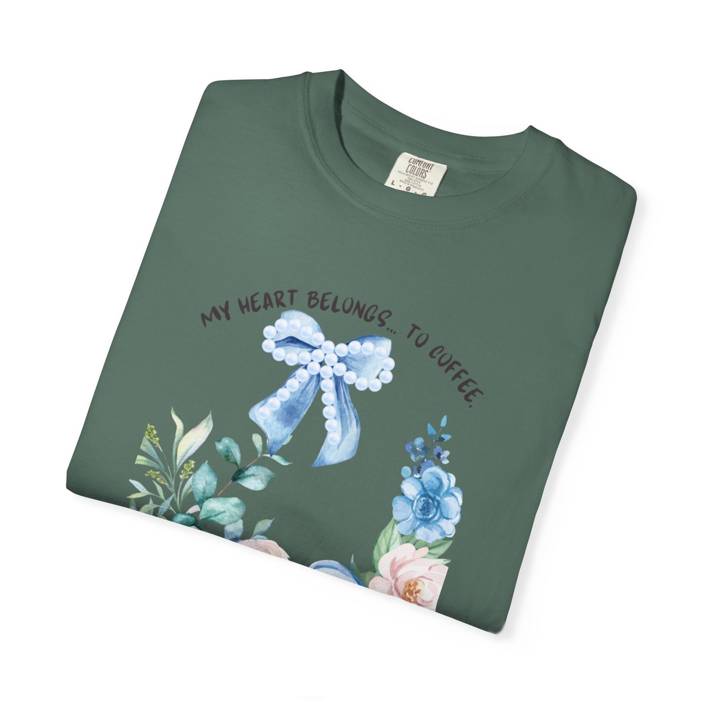 My Heart Belongs to Coffee Floral T-Shirt, She Blossomed After Every Storm enamel
