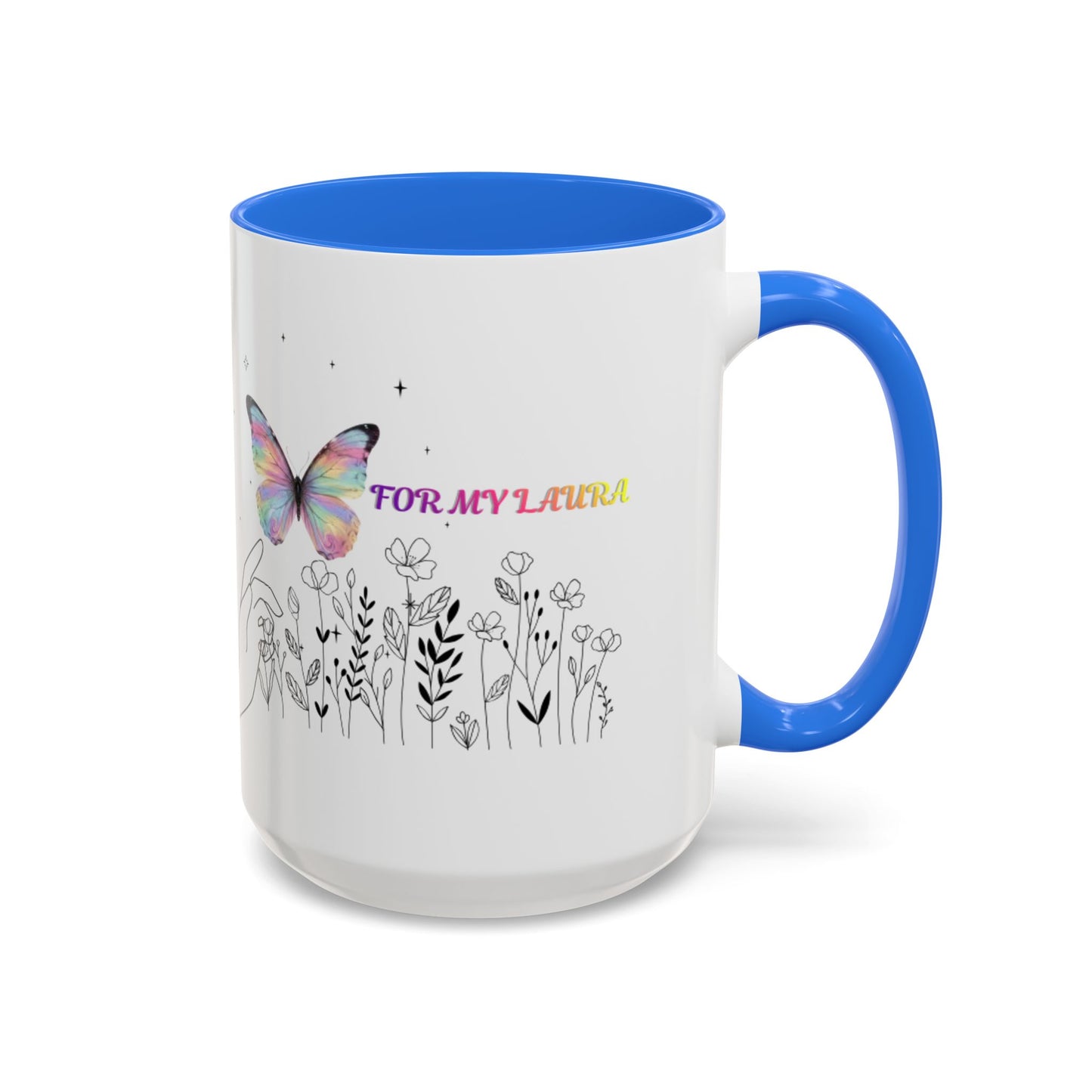 Colorful Mugs (11oz, 15oz)Taza personalizada, 11oz or 15oz Mug  Colorful Butterfly Floral  Mug personalizada ,Ceramic, Cup with wildflowers