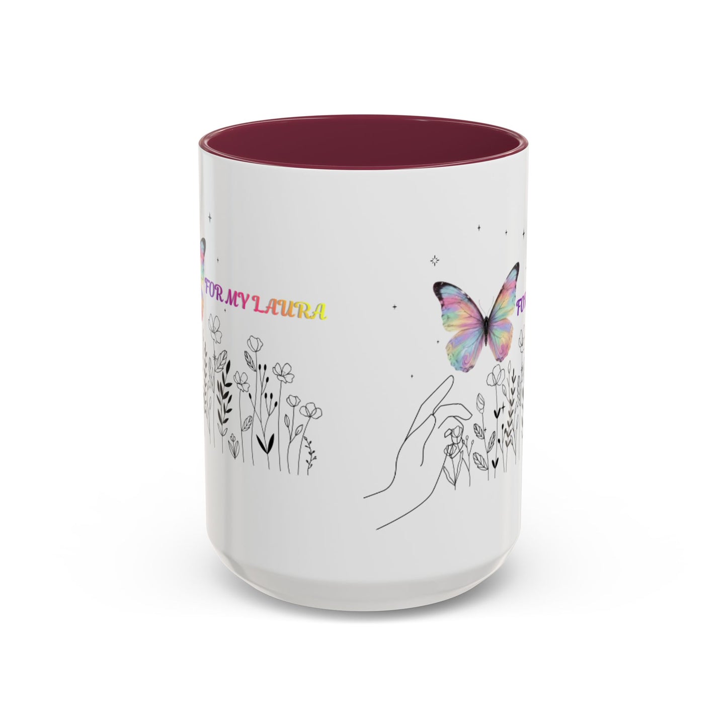 Colorful Mugs (11oz, 15oz)Taza personalizada, 11oz or 15oz Mug  Colorful Butterfly Floral  Mug personalizada ,Ceramic, Cup with wildflowers