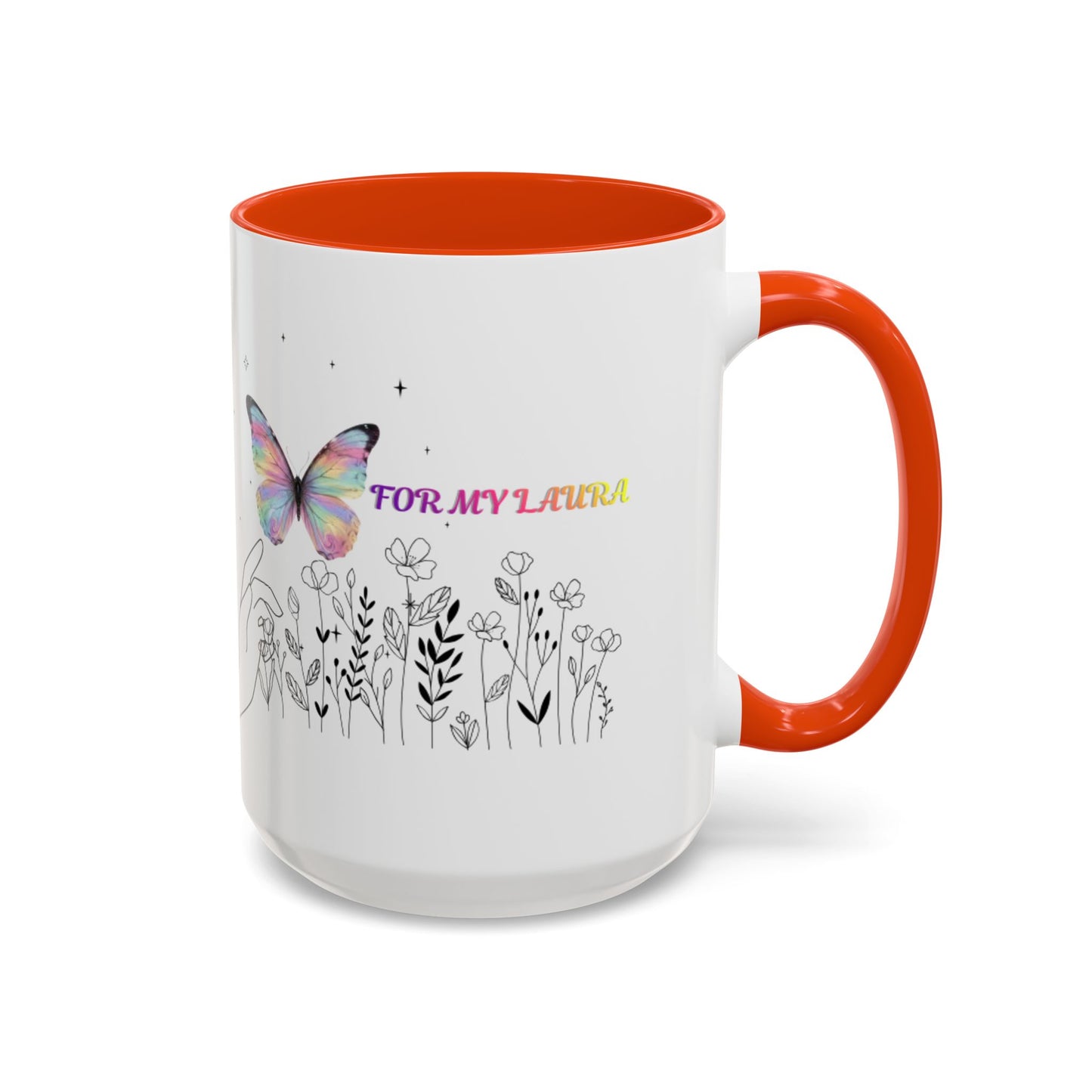 Colorful Mugs (11oz, 15oz)Taza personalizada, 11oz or 15oz Mug  Colorful Butterfly Floral  Mug personalizada ,Ceramic, Cup with wildflowers