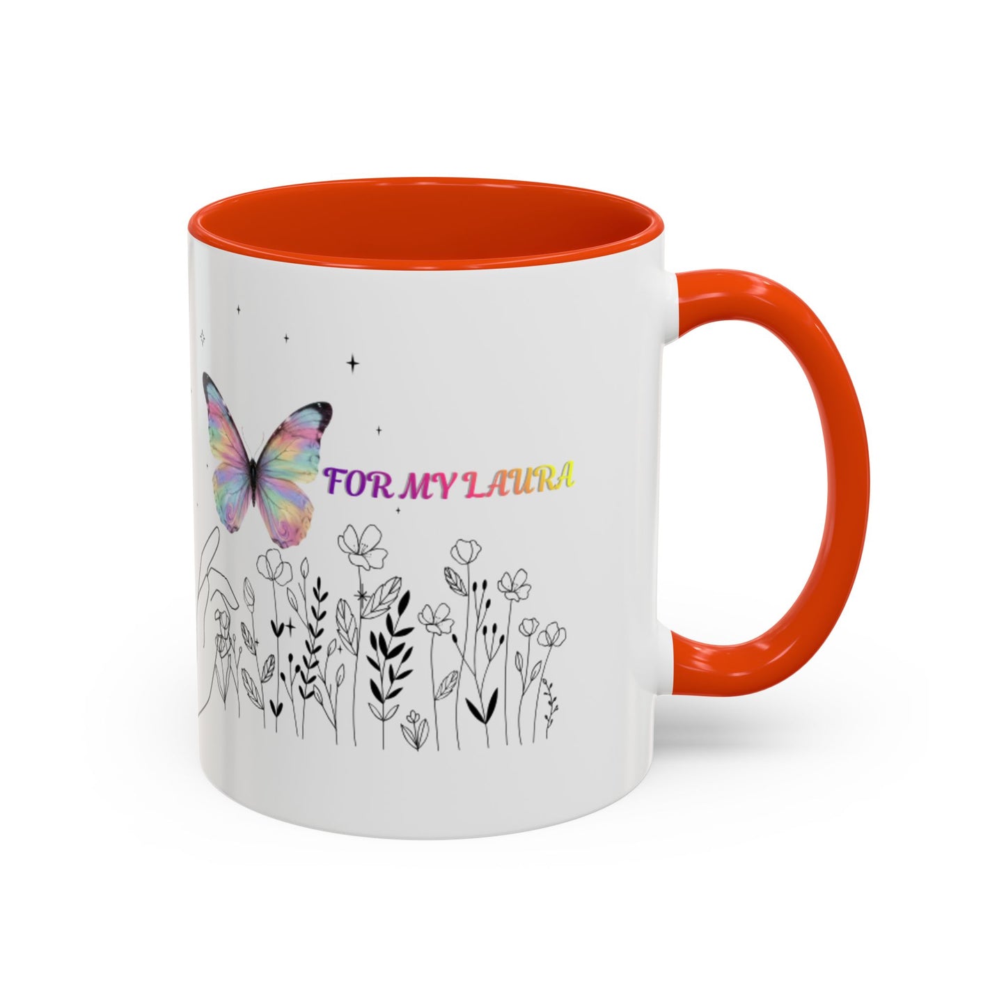 Colorful Mugs (11oz, 15oz)Taza personalizada, 11oz or 15oz Mug  Colorful Butterfly Floral  Mug personalizada ,Ceramic, Cup with wildflowers