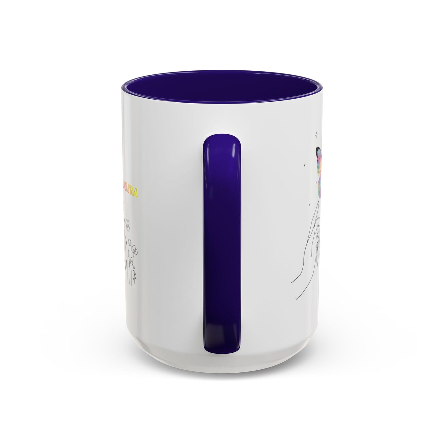 Colorful Mugs (11oz, 15oz)Taza personalizada, 11oz or 15oz Mug  Colorful Butterfly Floral  Mug personalizada ,Ceramic, Cup with wildflowers
