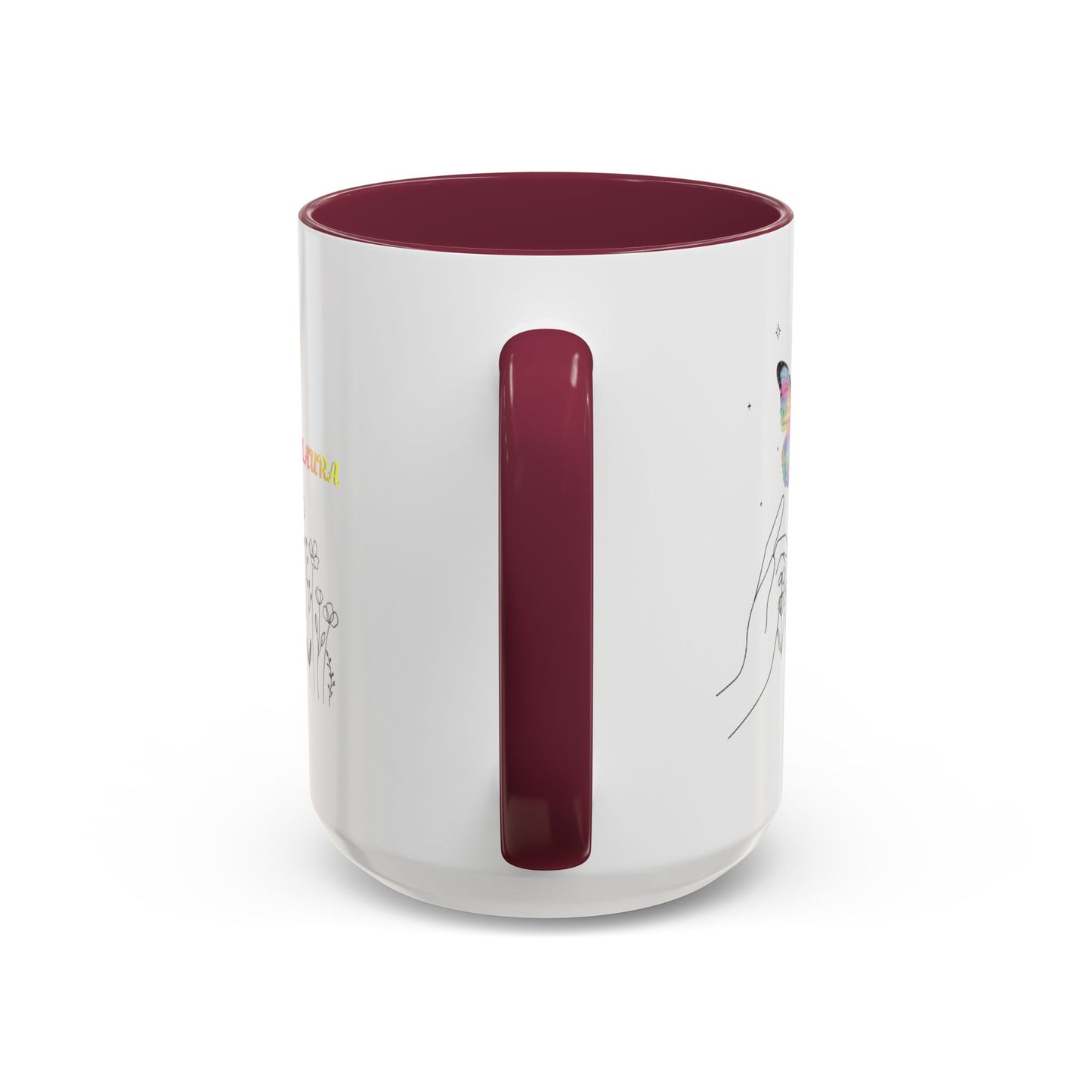 Colorful Mugs (11oz, 15oz)Taza personalizada, 11oz or 15oz Mug  Colorful Butterfly Floral  Mug personalizada ,Ceramic, Cup with wildflowers