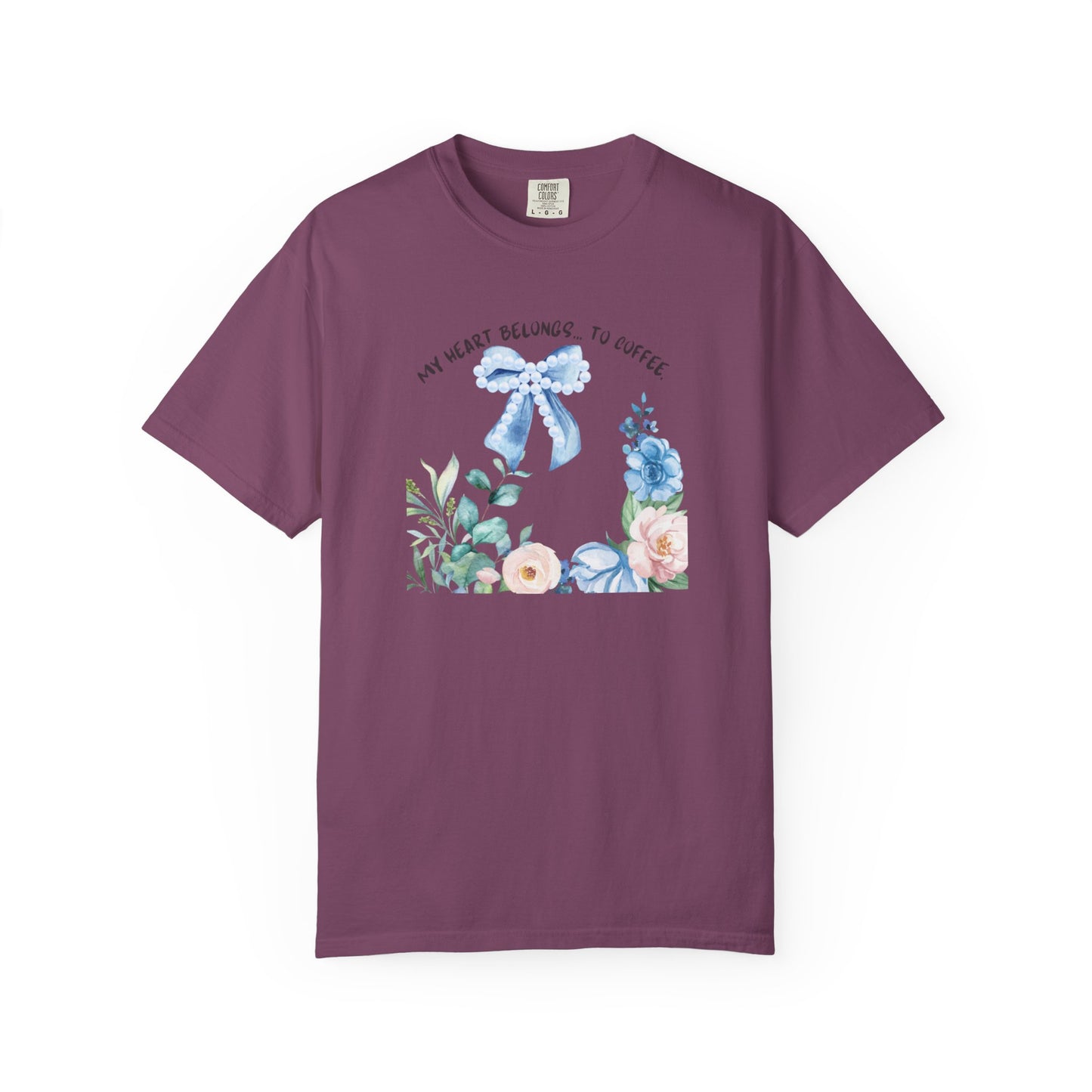 My Heart Belongs to Coffee Floral T-Shirt, She Blossomed After Every Storm enamel