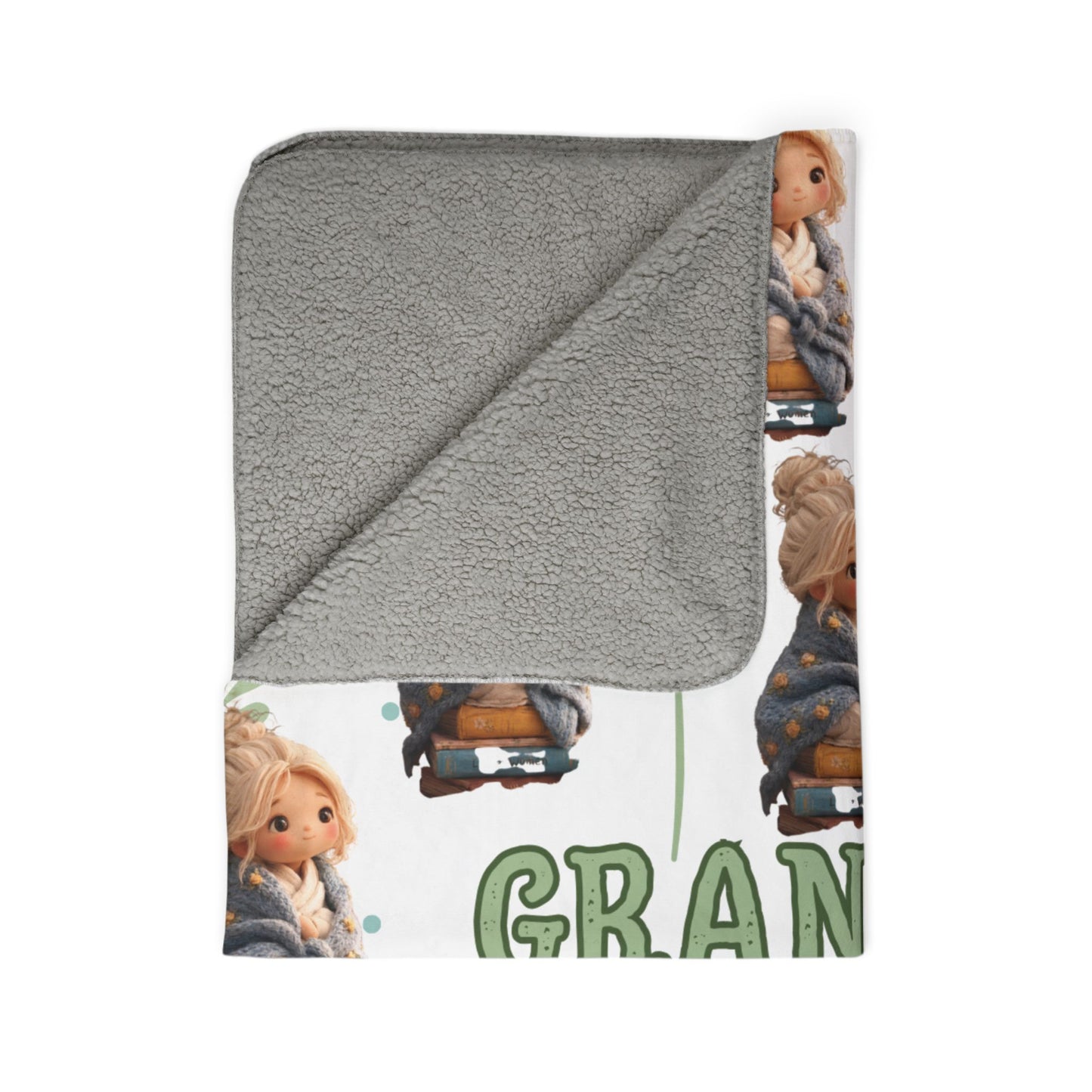 Grandma Floral Teddy Fleece Sherpa Blanket
