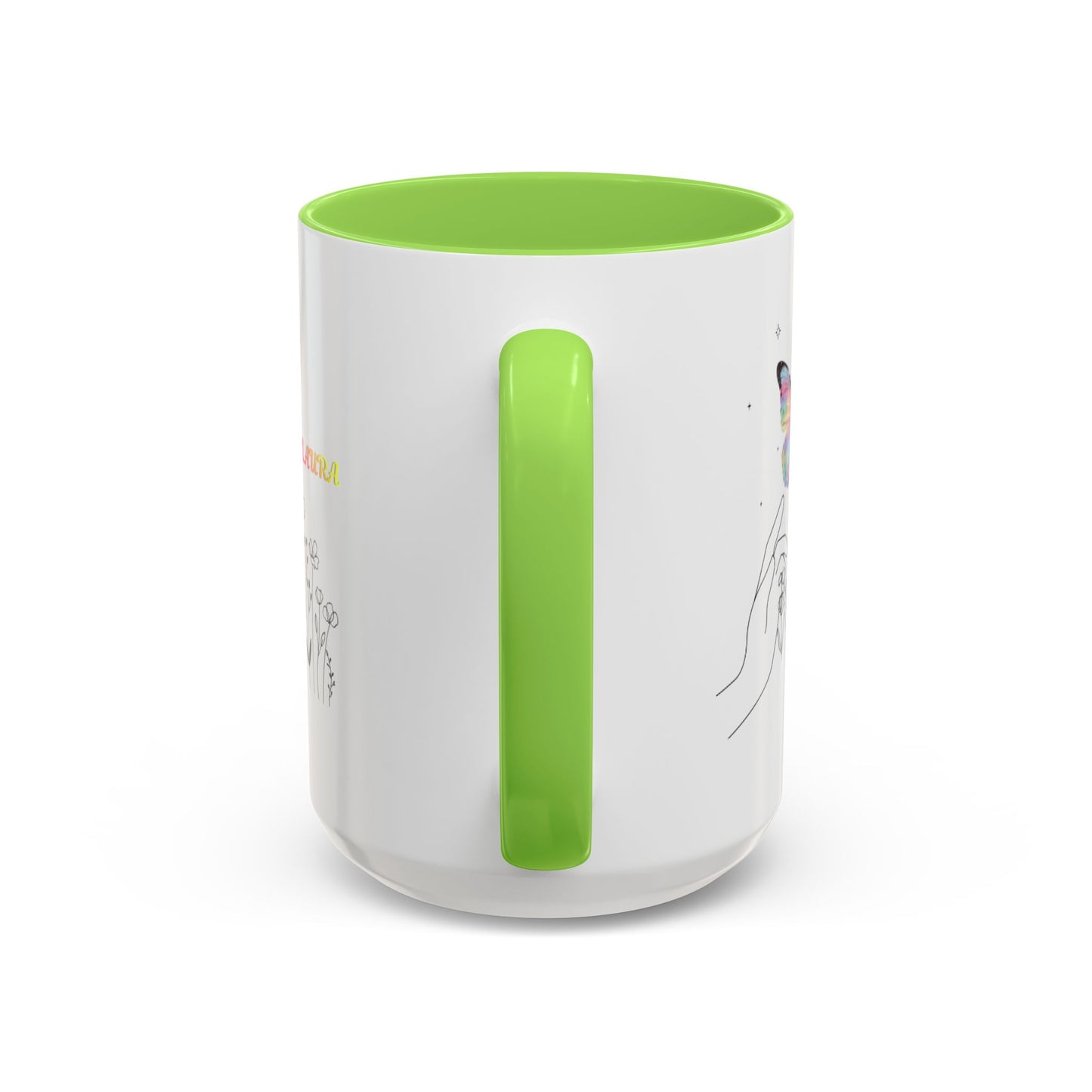 Colorful Mugs (11oz, 15oz)Taza personalizada, 11oz or 15oz Mug  Colorful Butterfly Floral  Mug personalizada ,Ceramic, Cup with wildflowers