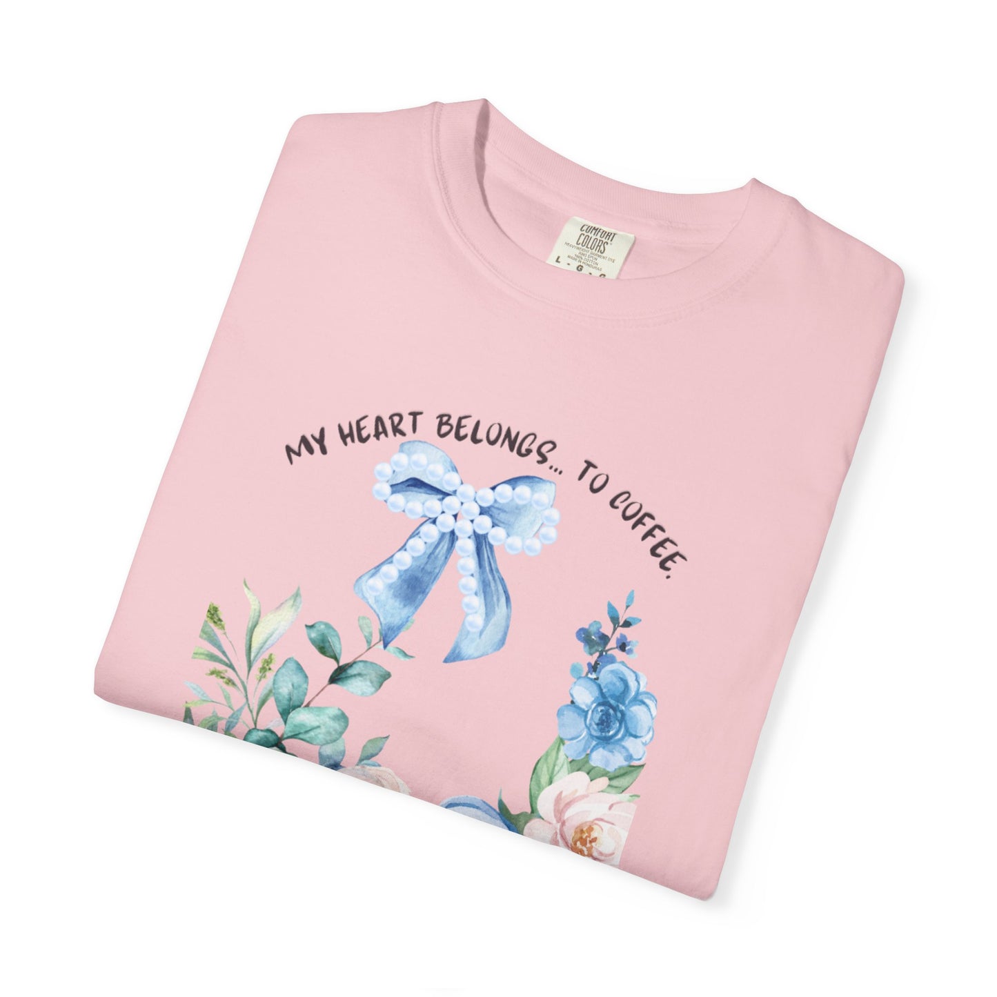 My Heart Belongs to Coffee Floral T-Shirt, She Blossomed After Every Storm enamel