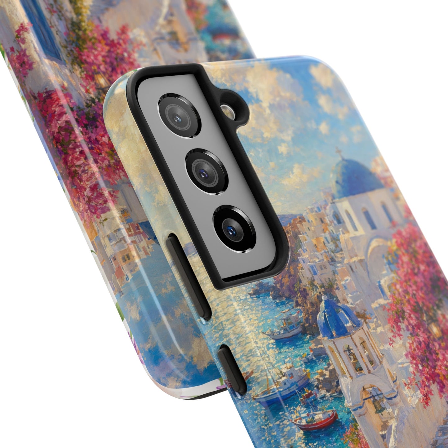 Tough Phone Case — Personalized Santorini Seaside Design (Name: JULIA)