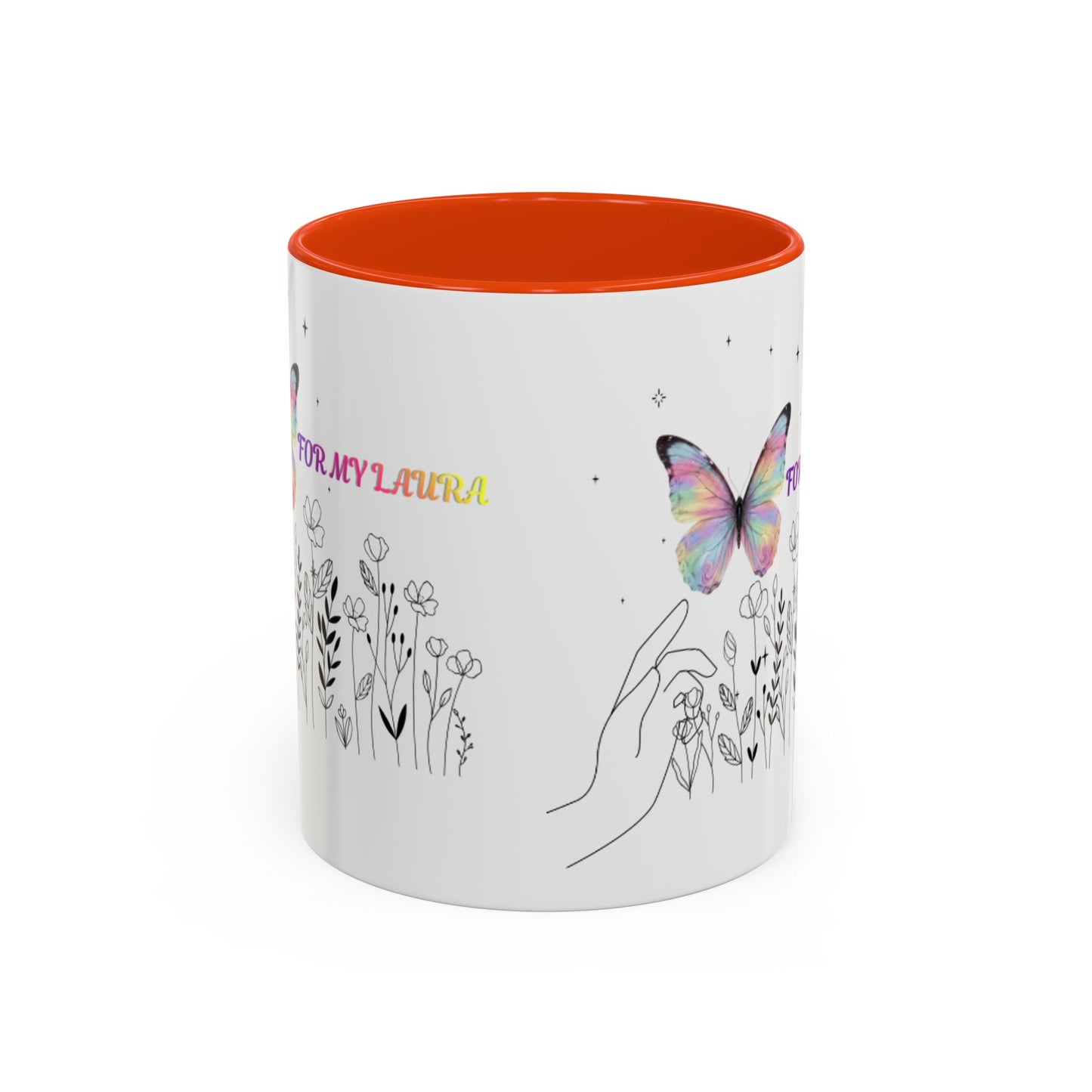 Colorful Mugs (11oz, 15oz)Taza personalizada, 11oz or 15oz Mug  Colorful Butterfly Floral  Mug personalizada ,Ceramic, Cup with wildflowers