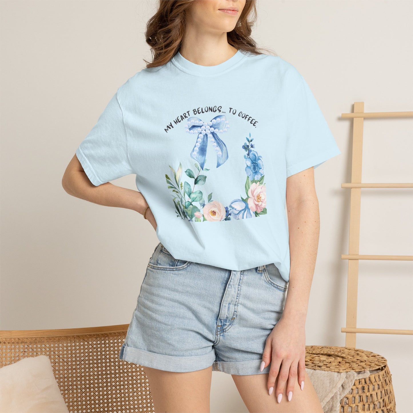 My Heart Belongs to Coffee Floral T-Shirt, She Blossomed After Every Storm enamel