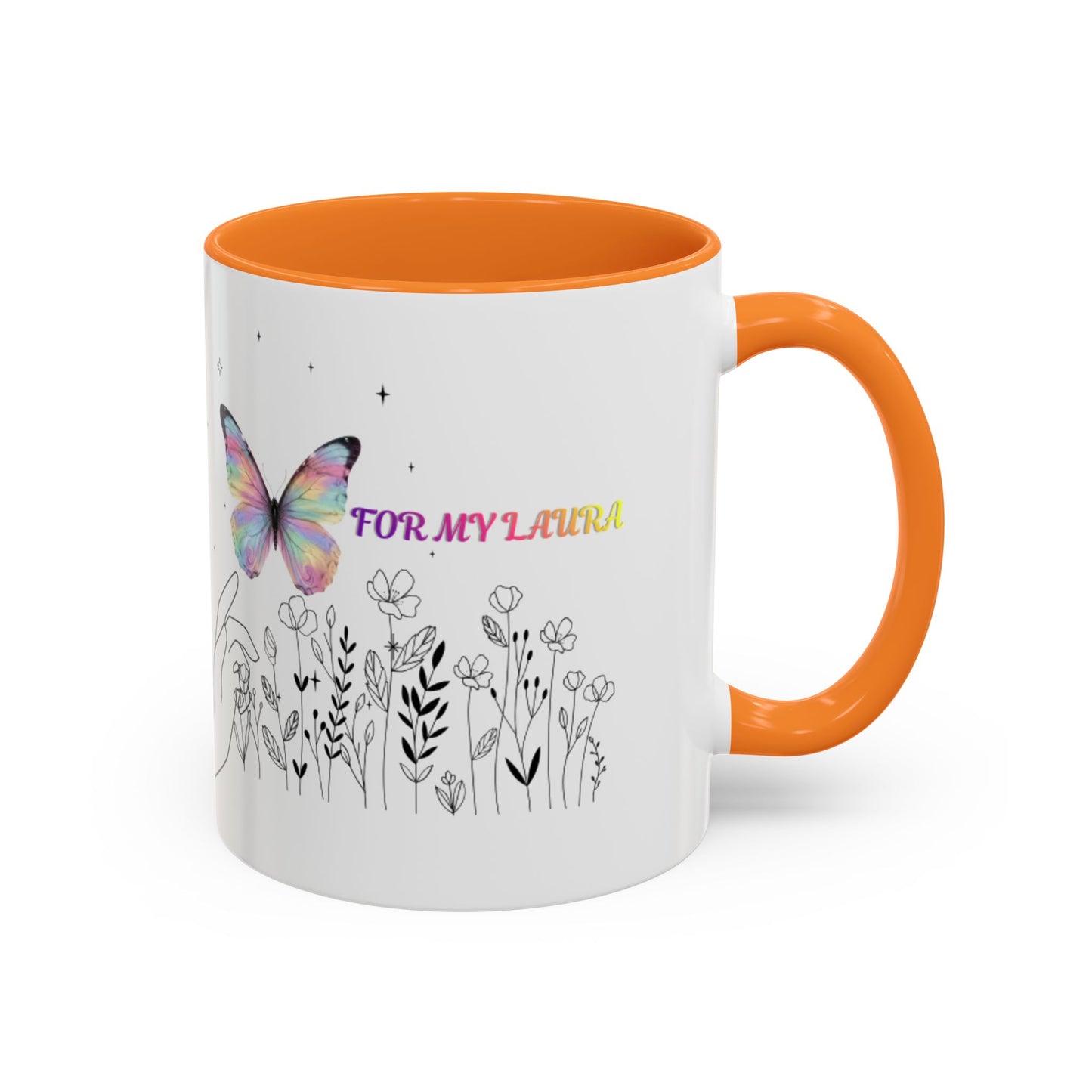 Colorful Mugs (11oz, 15oz)Taza personalizada, 11oz or 15oz Mug  Colorful Butterfly Floral  Mug personalizada ,Ceramic, Cup with wildflowers