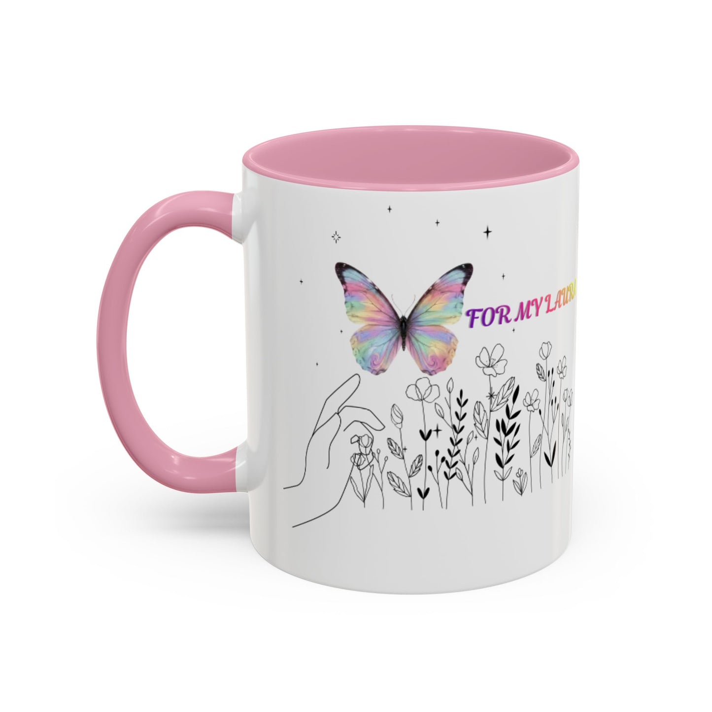 Colorful Mugs (11oz, 15oz)Taza personalizada, 11oz or 15oz Mug  Colorful Butterfly Floral  Mug personalizada ,Ceramic, Cup with wildflowers