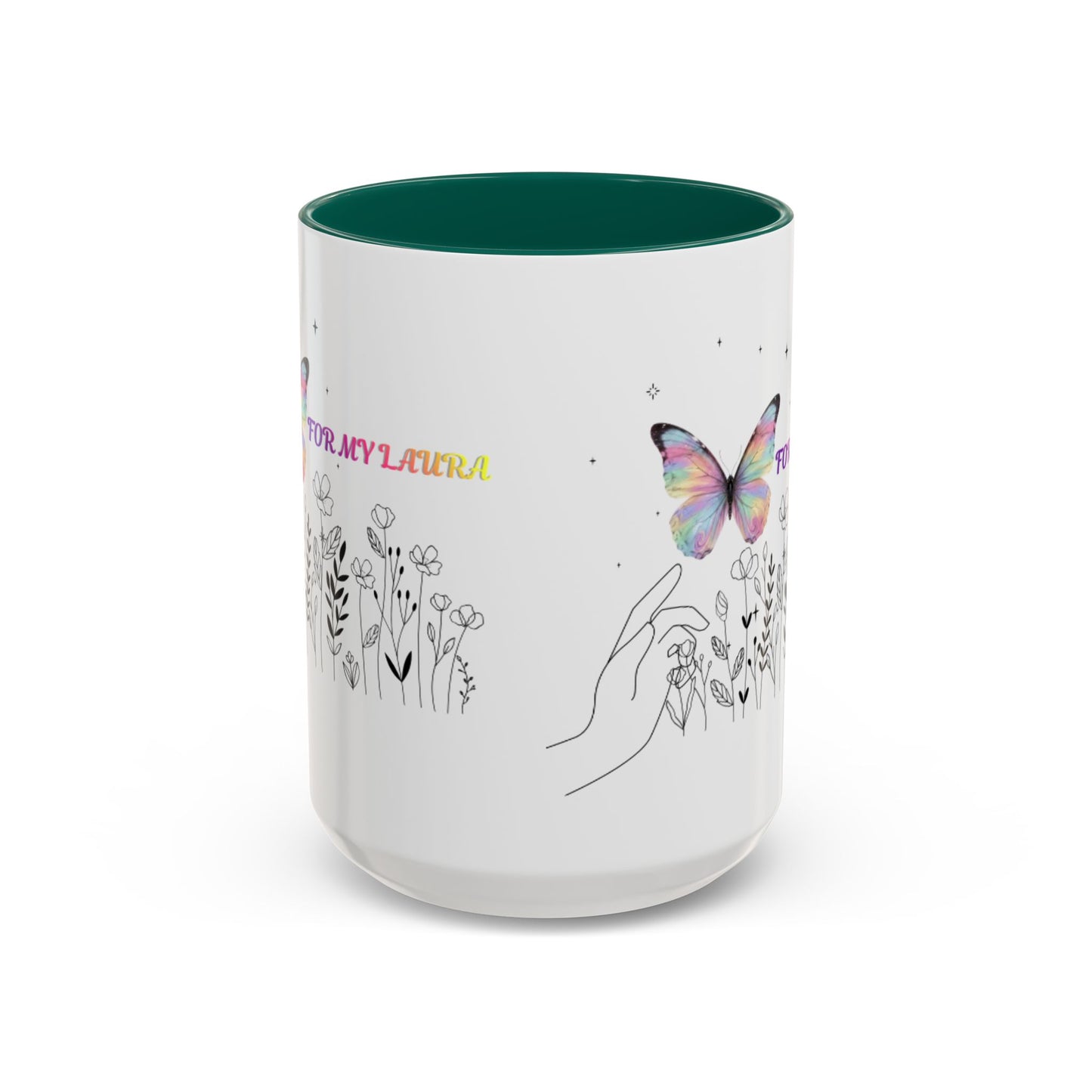 Colorful Mugs (11oz, 15oz)Taza personalizada, 11oz or 15oz Mug  Colorful Butterfly Floral  Mug personalizada ,Ceramic, Cup with wildflowers