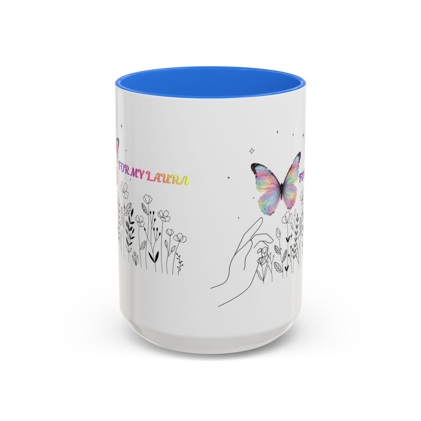 Colorful Mugs (11oz, 15oz)Taza personalizada, 11oz or 15oz Mug  Colorful Butterfly Floral  Mug personalizada ,Ceramic, Cup with wildflowers