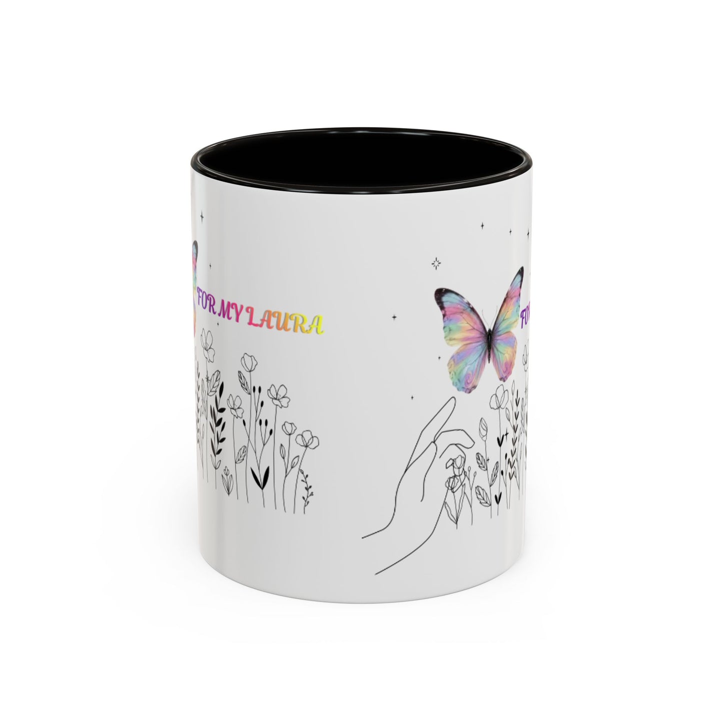 Colorful Mugs (11oz, 15oz)Taza personalizada, 11oz or 15oz Mug  Colorful Butterfly Floral  Mug personalizada ,Ceramic, Cup with wildflowers