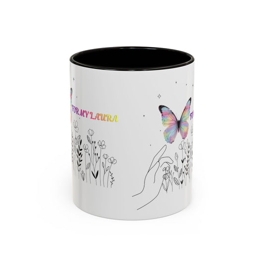 Colorful Mugs (11oz, 15oz)Taza personalizada, 11oz or 15oz Mug  Colorful Butterfly Floral  Mug personalizada ,Ceramic, Cup with wildflowers