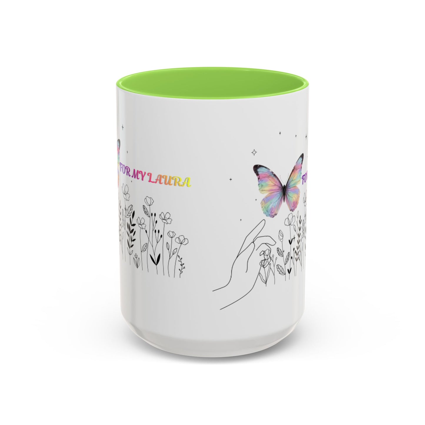 Colorful Mugs (11oz, 15oz)Taza personalizada, 11oz or 15oz Mug  Colorful Butterfly Floral  Mug personalizada ,Ceramic, Cup with wildflowers