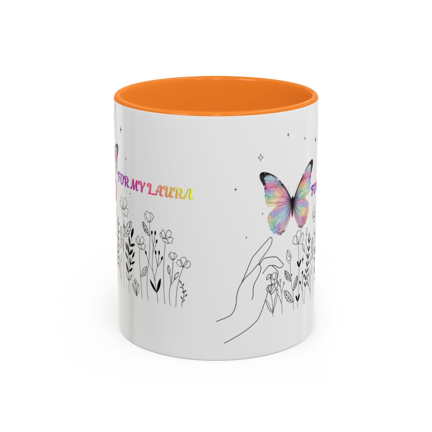 Colorful Mugs (11oz, 15oz)Taza personalizada, 11oz or 15oz Mug  Colorful Butterfly Floral  Mug personalizada ,Ceramic, Cup with wildflowers