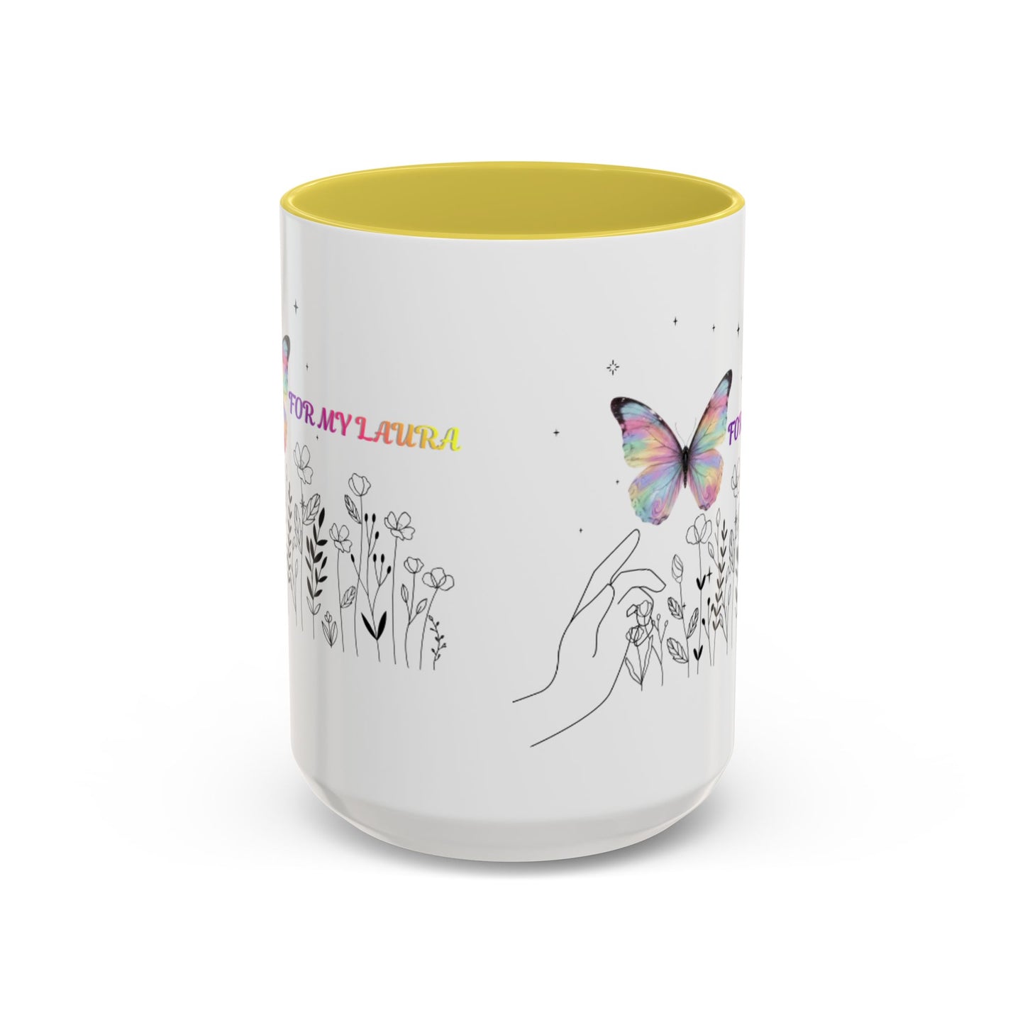 Colorful Mugs (11oz, 15oz)Taza personalizada, 11oz or 15oz Mug  Colorful Butterfly Floral  Mug personalizada ,Ceramic, Cup with wildflowers