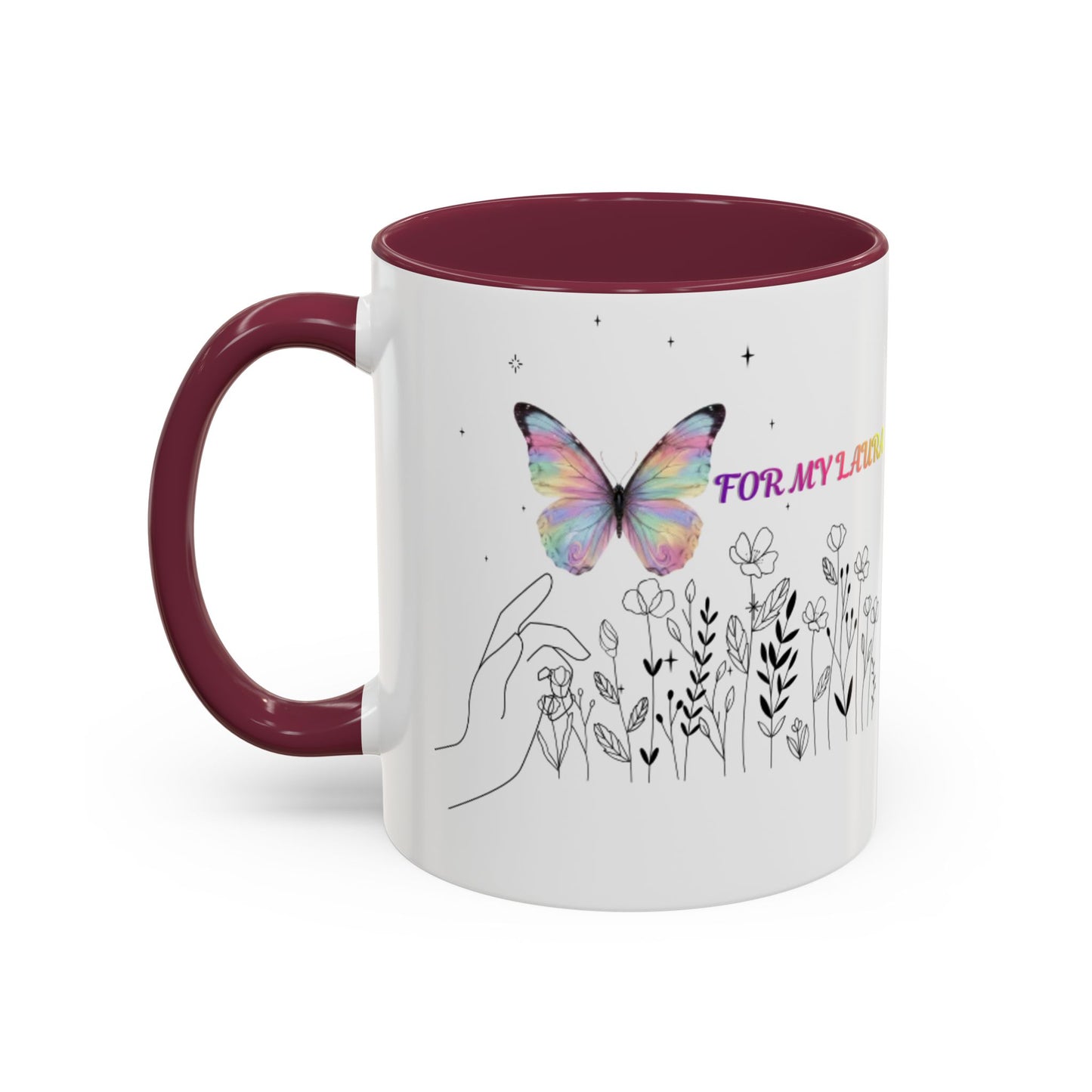 Colorful Mugs (11oz, 15oz)Taza personalizada, 11oz or 15oz Mug  Colorful Butterfly Floral  Mug personalizada ,Ceramic, Cup with wildflowers