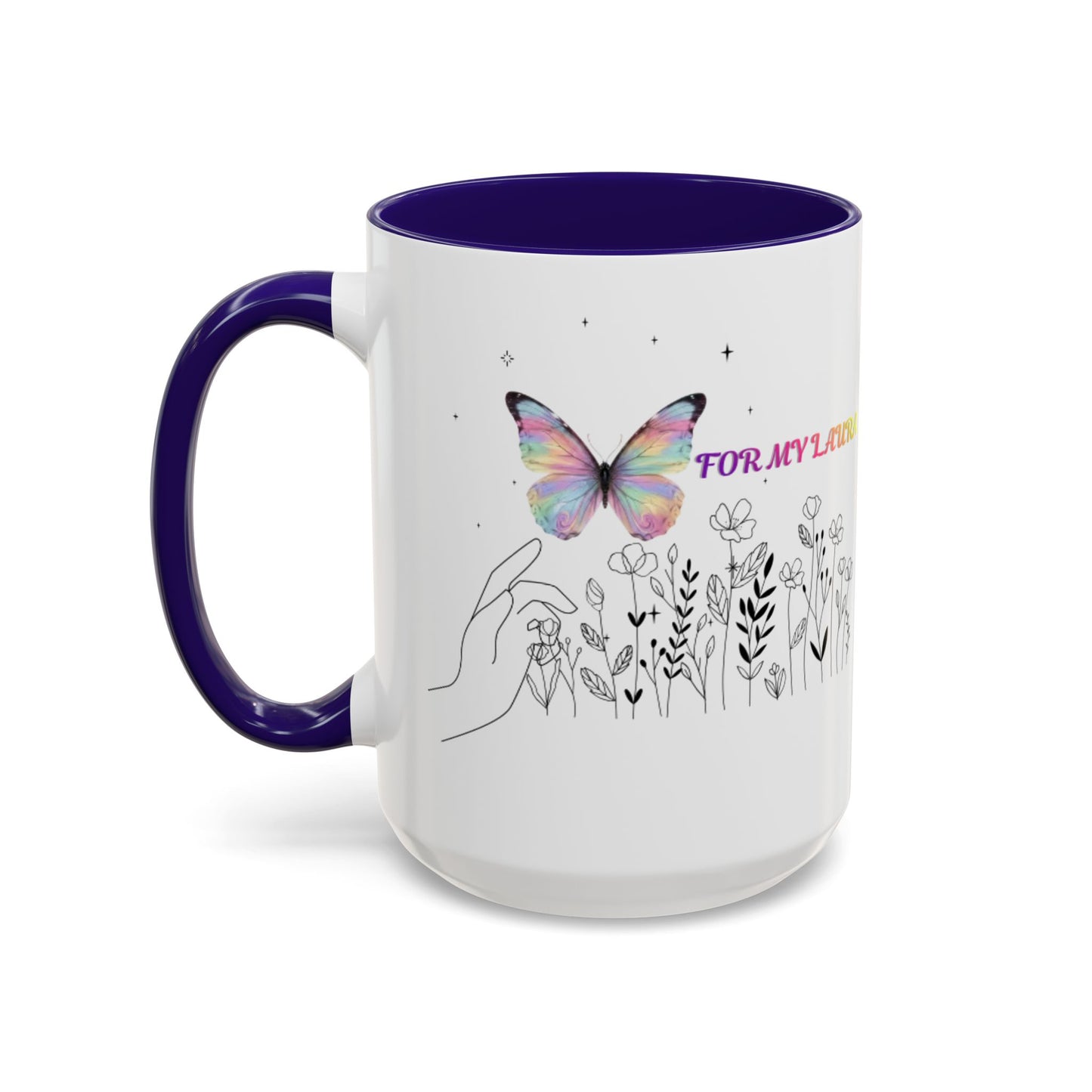 Colorful Mugs (11oz, 15oz)Taza personalizada, 11oz or 15oz Mug  Colorful Butterfly Floral  Mug personalizada ,Ceramic, Cup with wildflowers