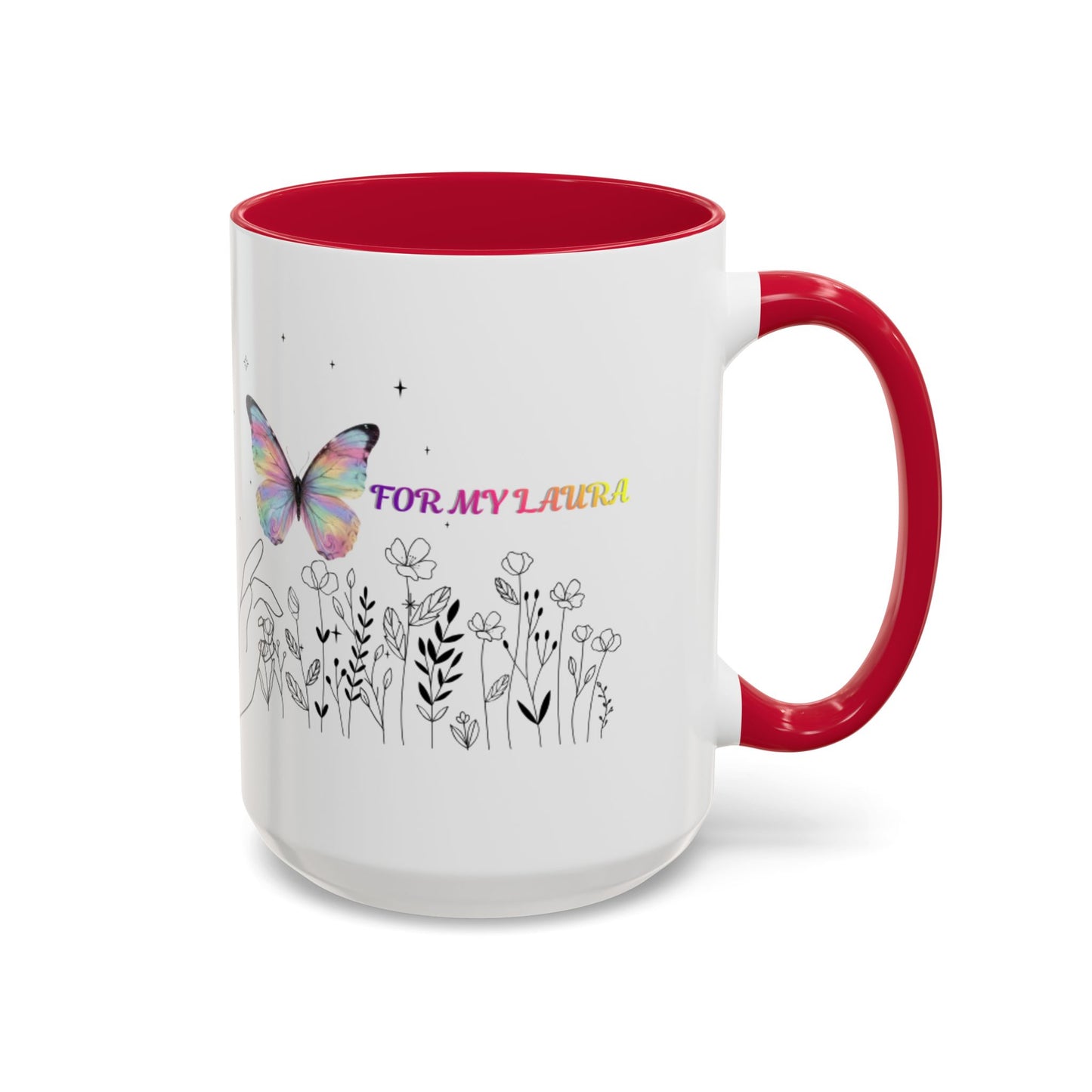 Colorful Mugs (11oz, 15oz)Taza personalizada, 11oz or 15oz Mug  Colorful Butterfly Floral  Mug personalizada ,Ceramic, Cup with wildflowers