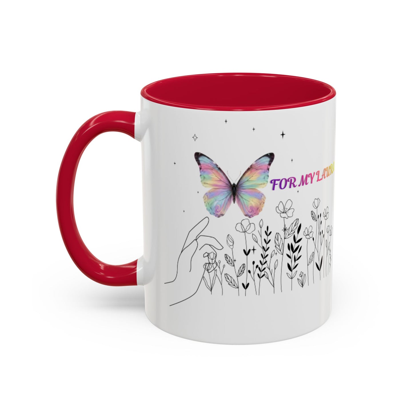 Colorful Mugs (11oz, 15oz)Taza personalizada, 11oz or 15oz Mug  Colorful Butterfly Floral  Mug personalizada ,Ceramic, Cup with wildflowers