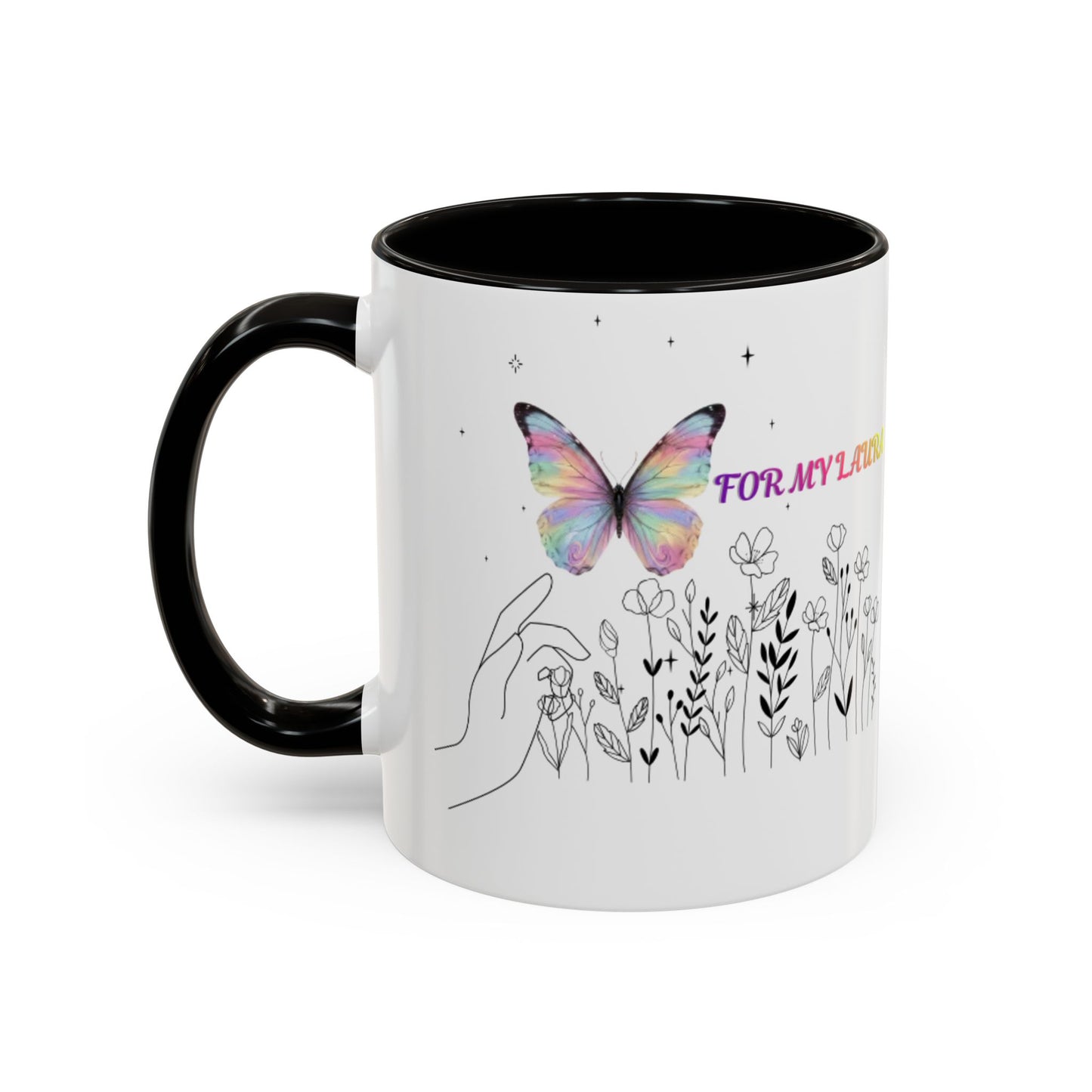 Colorful Mugs (11oz, 15oz)Taza personalizada, 11oz or 15oz Mug  Colorful Butterfly Floral  Mug personalizada ,Ceramic, Cup with wildflowers