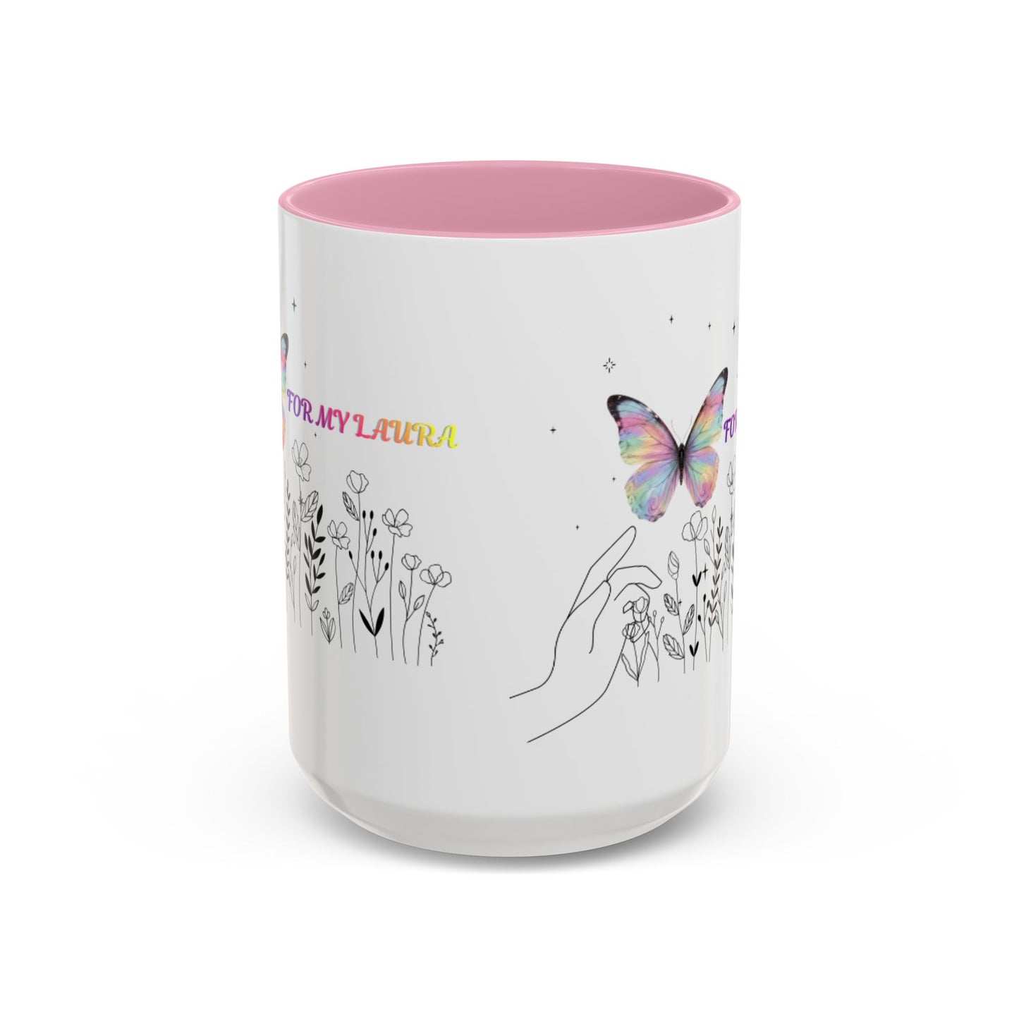 Colorful Mugs (11oz, 15oz)Taza personalizada, 11oz or 15oz Mug  Colorful Butterfly Floral  Mug personalizada ,Ceramic, Cup with wildflowers