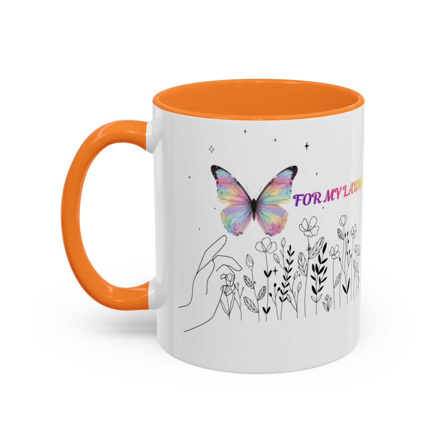 Colorful Mugs (11oz, 15oz)Taza personalizada, 11oz or 15oz Mug  Colorful Butterfly Floral  Mug personalizada ,Ceramic, Cup with wildflowers