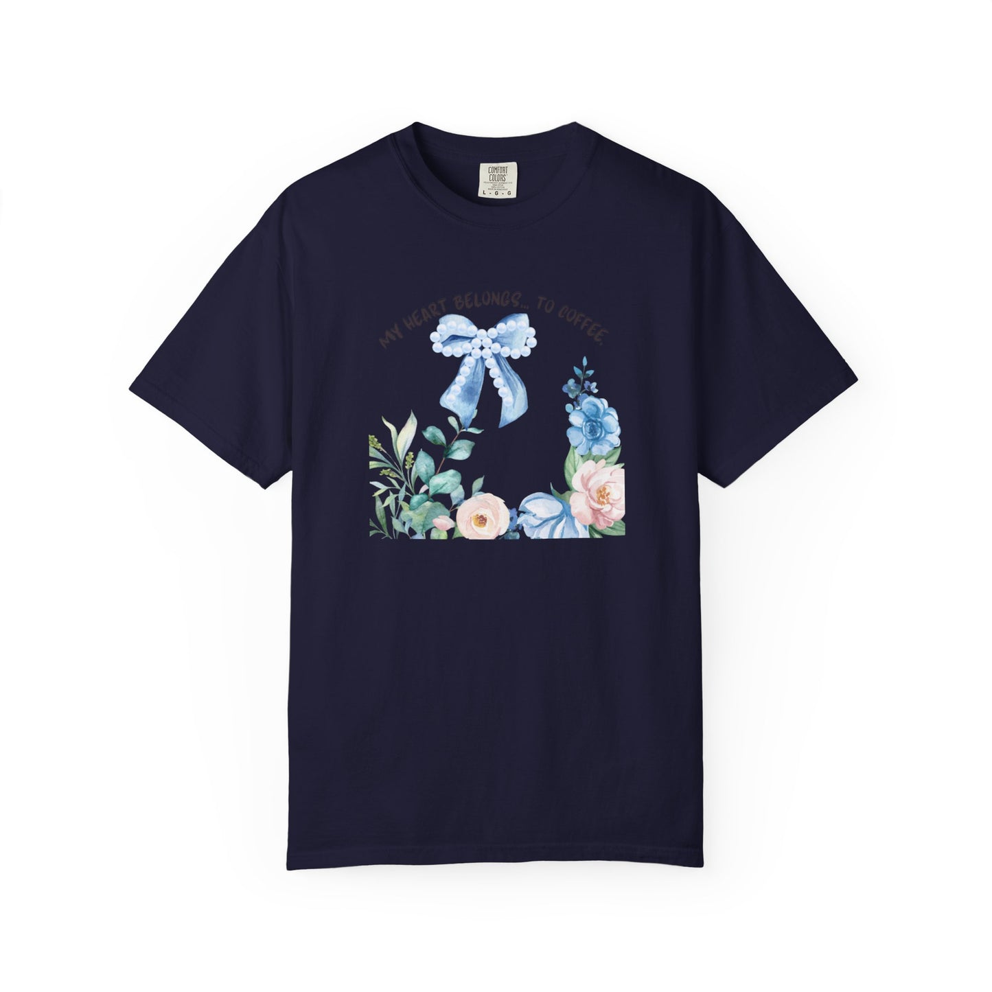 My Heart Belongs to Coffee Floral T-Shirt, She Blossomed After Every Storm enamel