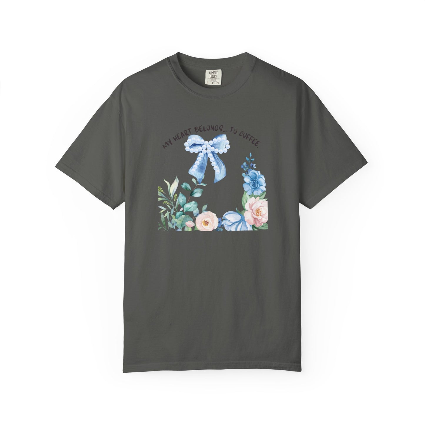 My Heart Belongs to Coffee Floral T-Shirt, She Blossomed After Every Storm enamel