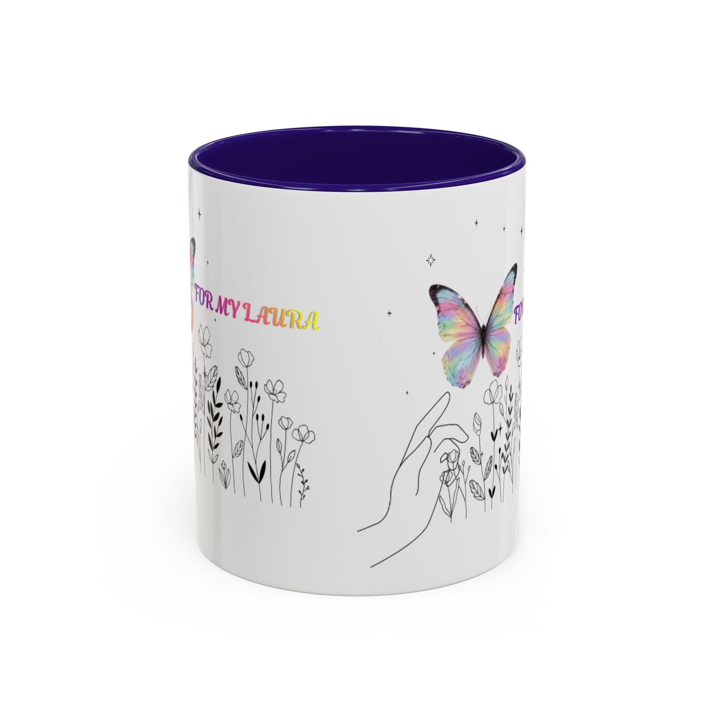 Colorful Mugs (11oz, 15oz)Taza personalizada, 11oz or 15oz Mug  Colorful Butterfly Floral  Mug personalizada ,Ceramic, Cup with wildflowers