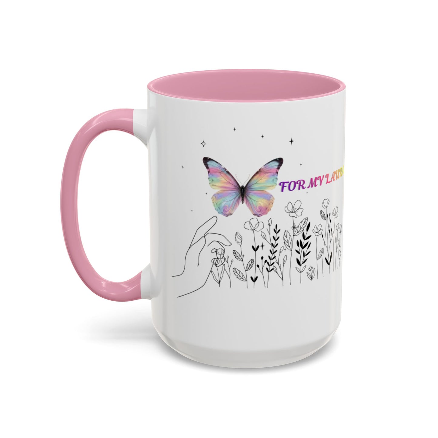 Colorful Mugs (11oz, 15oz)Taza personalizada, 11oz or 15oz Mug  Colorful Butterfly Floral  Mug personalizada ,Ceramic, Cup with wildflowers