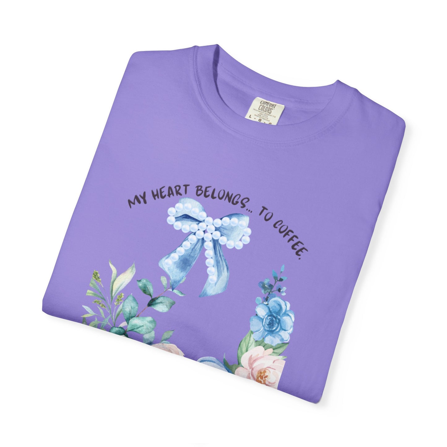 My Heart Belongs to Coffee Floral T-Shirt, She Blossomed After Every Storm enamel