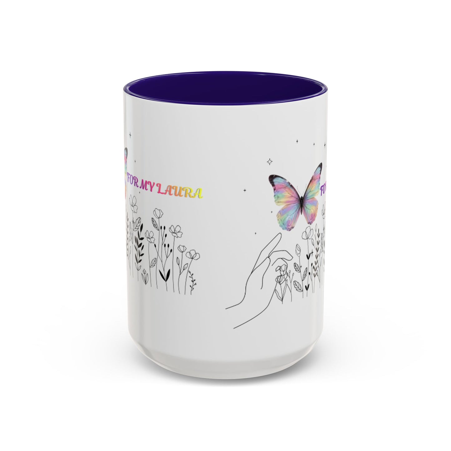 Colorful Mugs (11oz, 15oz)Taza personalizada, 11oz or 15oz Mug  Colorful Butterfly Floral  Mug personalizada ,Ceramic, Cup with wildflowers