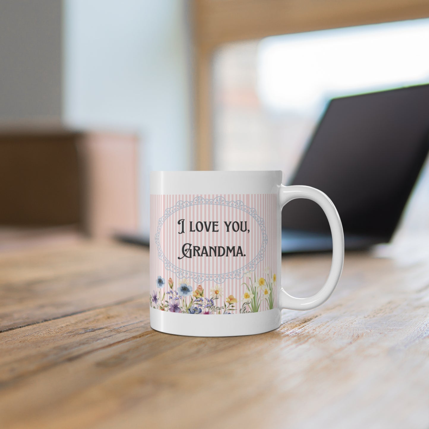 mug I Love You, Grandma Floral Mug – 11oz Sentimental Gift for Grandmother