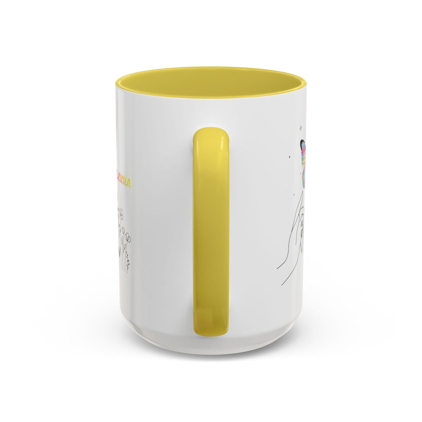 Colorful Mugs (11oz, 15oz)Taza personalizada, 11oz or 15oz Mug  Colorful Butterfly Floral  Mug personalizada ,Ceramic, Cup with wildflowers