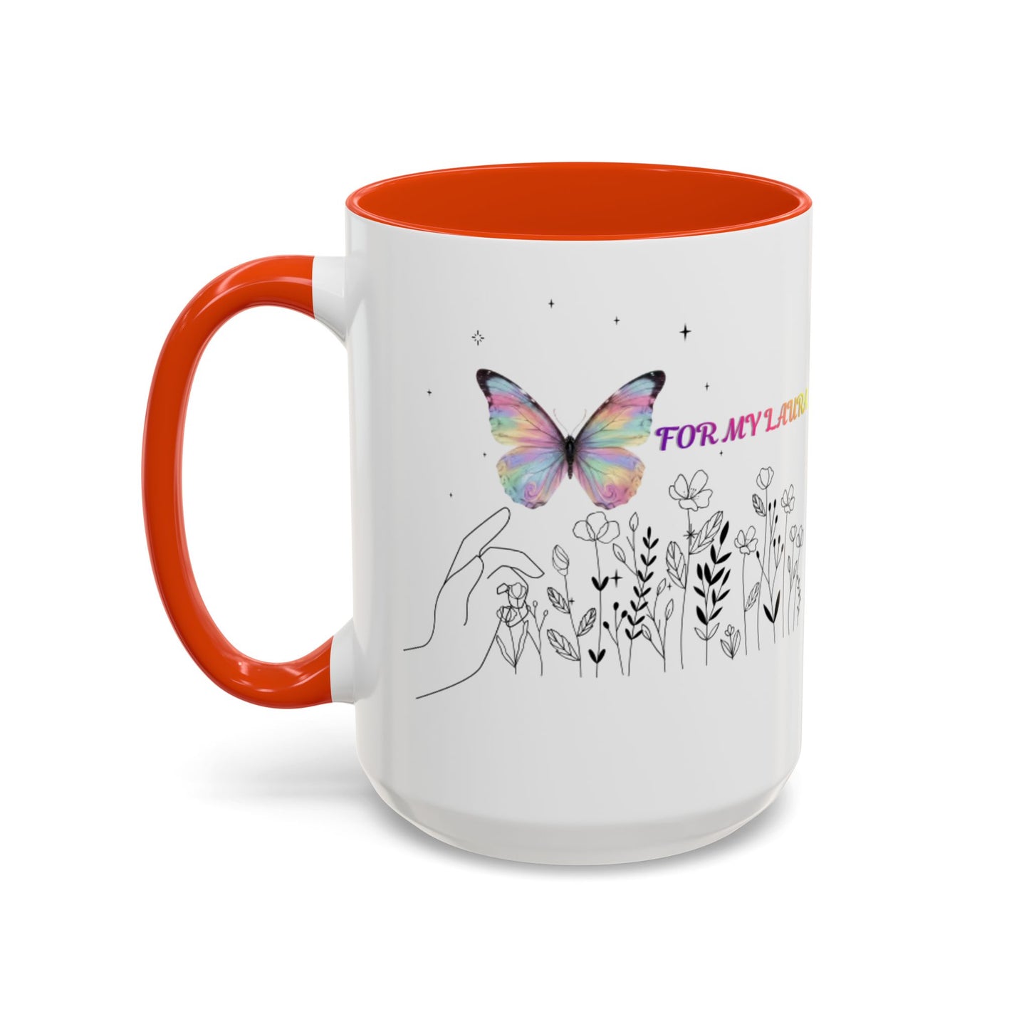 Colorful Mugs (11oz, 15oz)Taza personalizada, 11oz or 15oz Mug  Colorful Butterfly Floral  Mug personalizada ,Ceramic, Cup with wildflowers