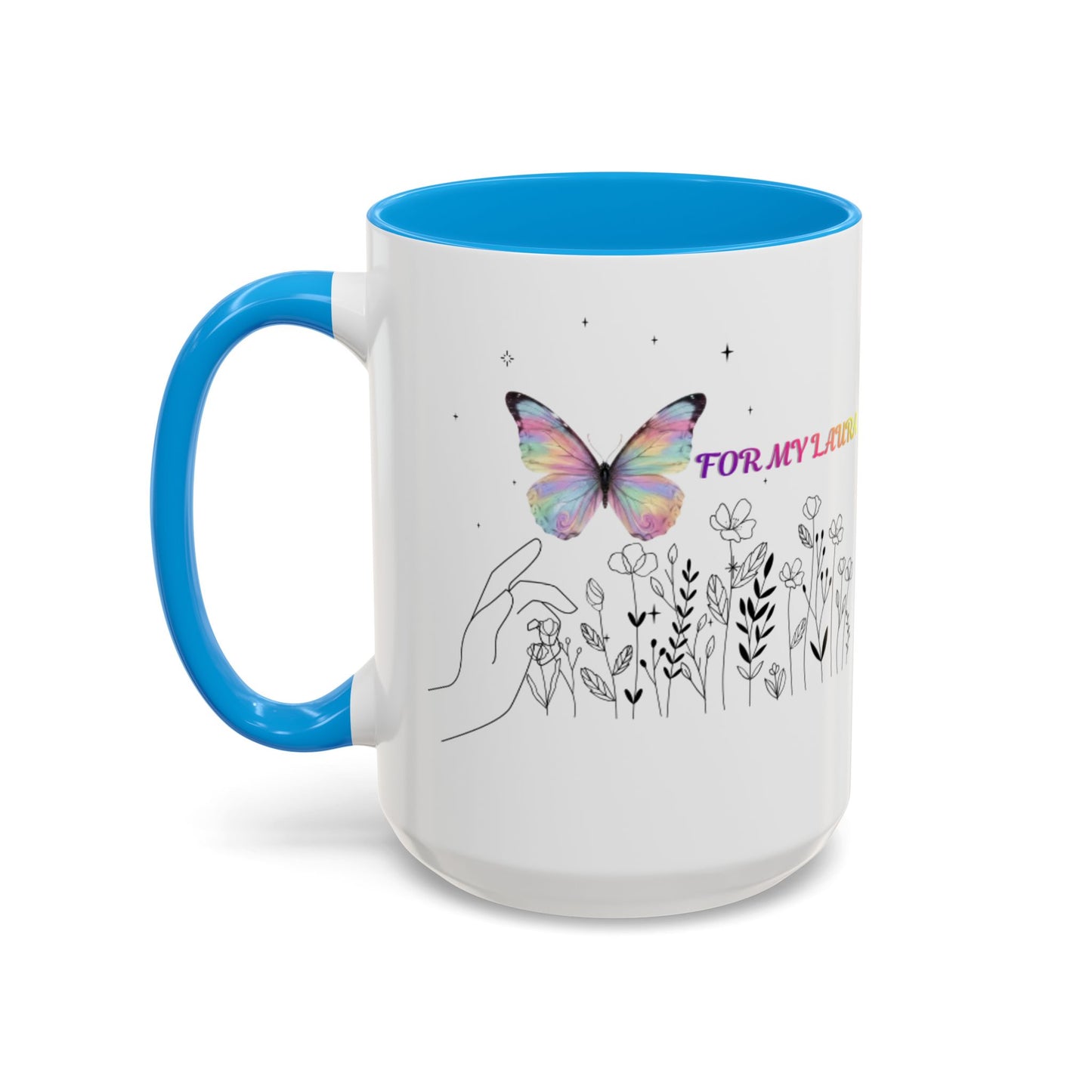 Colorful Mugs (11oz, 15oz)Taza personalizada, 11oz or 15oz Mug  Colorful Butterfly Floral  Mug personalizada ,Ceramic, Cup with wildflowers