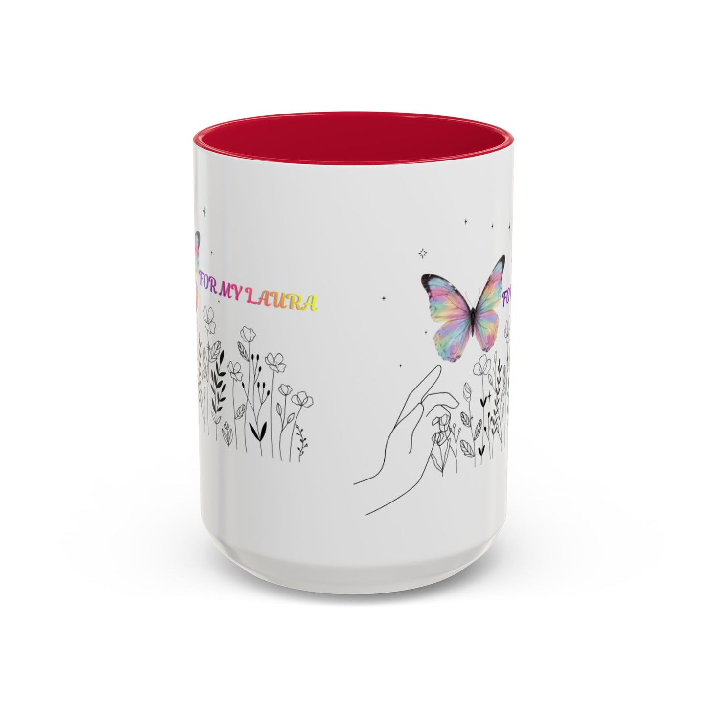 Colorful Mugs (11oz, 15oz)Taza personalizada, 11oz or 15oz Mug  Colorful Butterfly Floral  Mug personalizada ,Ceramic, Cup with wildflowers
