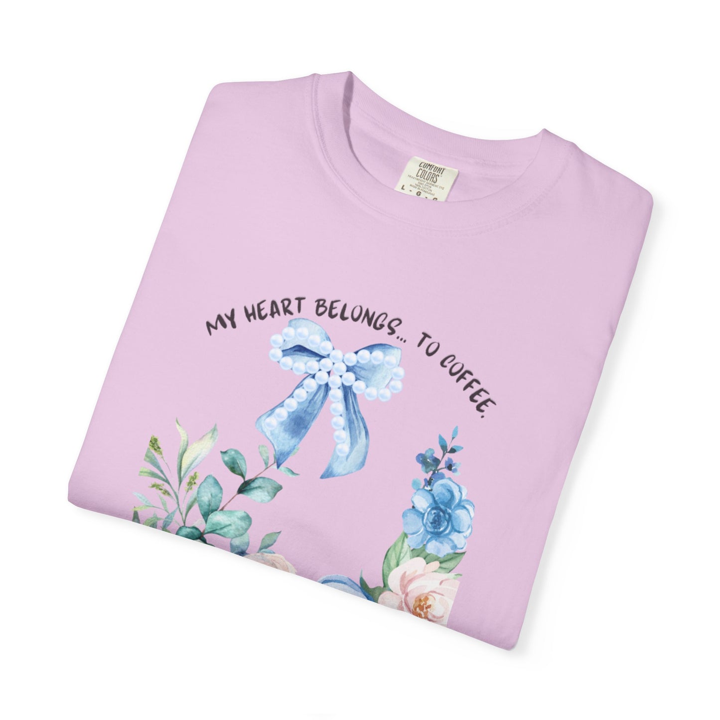 My Heart Belongs to Coffee Floral T-Shirt, She Blossomed After Every Storm enamel