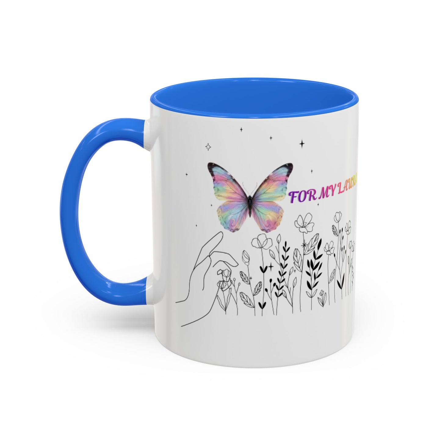 Colorful Mugs (11oz, 15oz)Taza personalizada, 11oz or 15oz Mug  Colorful Butterfly Floral  Mug personalizada ,Ceramic, Cup with wildflowers